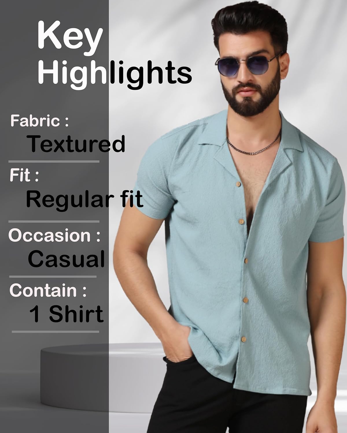 TAGDO Men's Regular Fit Casual Shirt