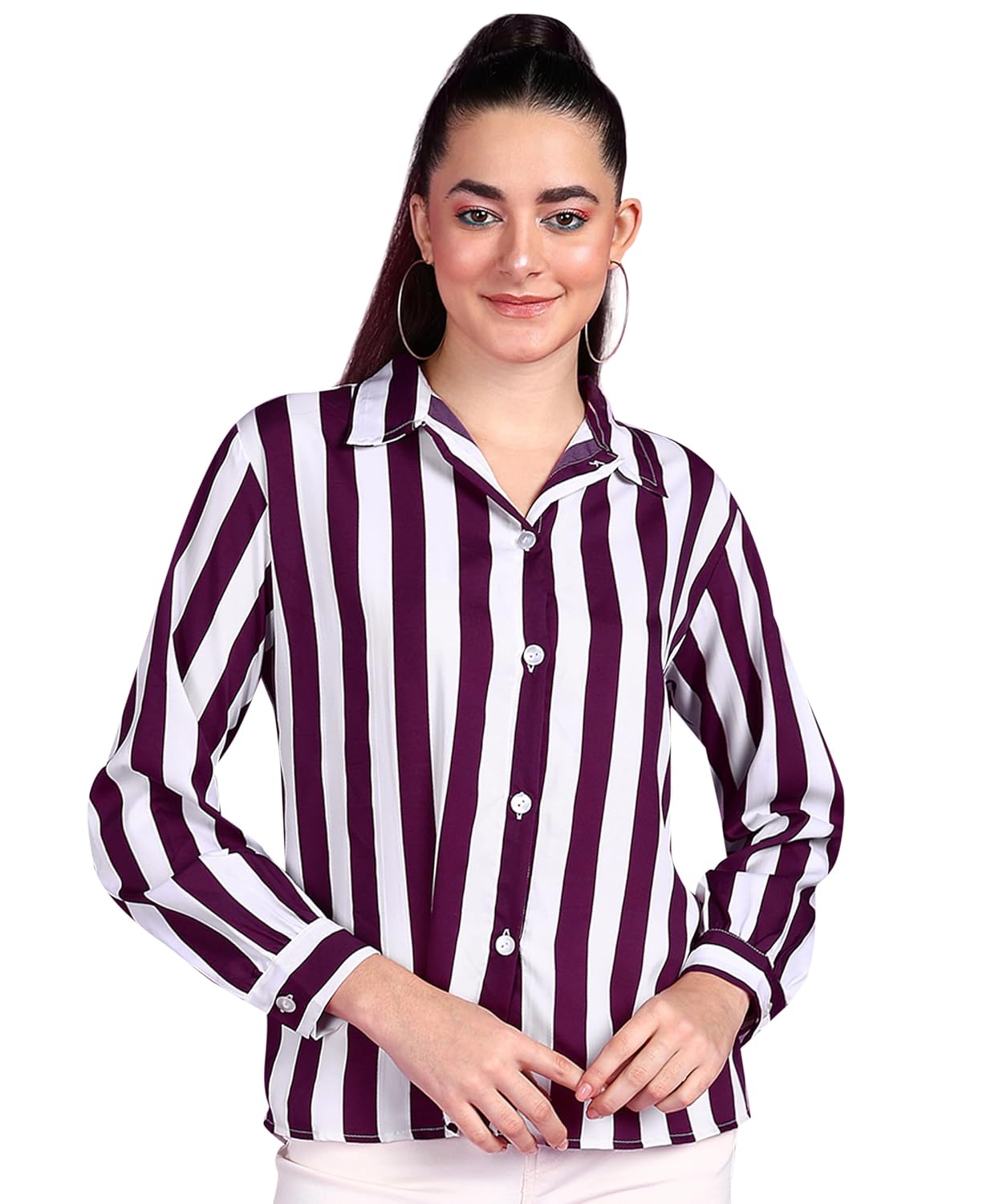 POPWINGS Printed Full-Sleeves Regular-Fit Polyester