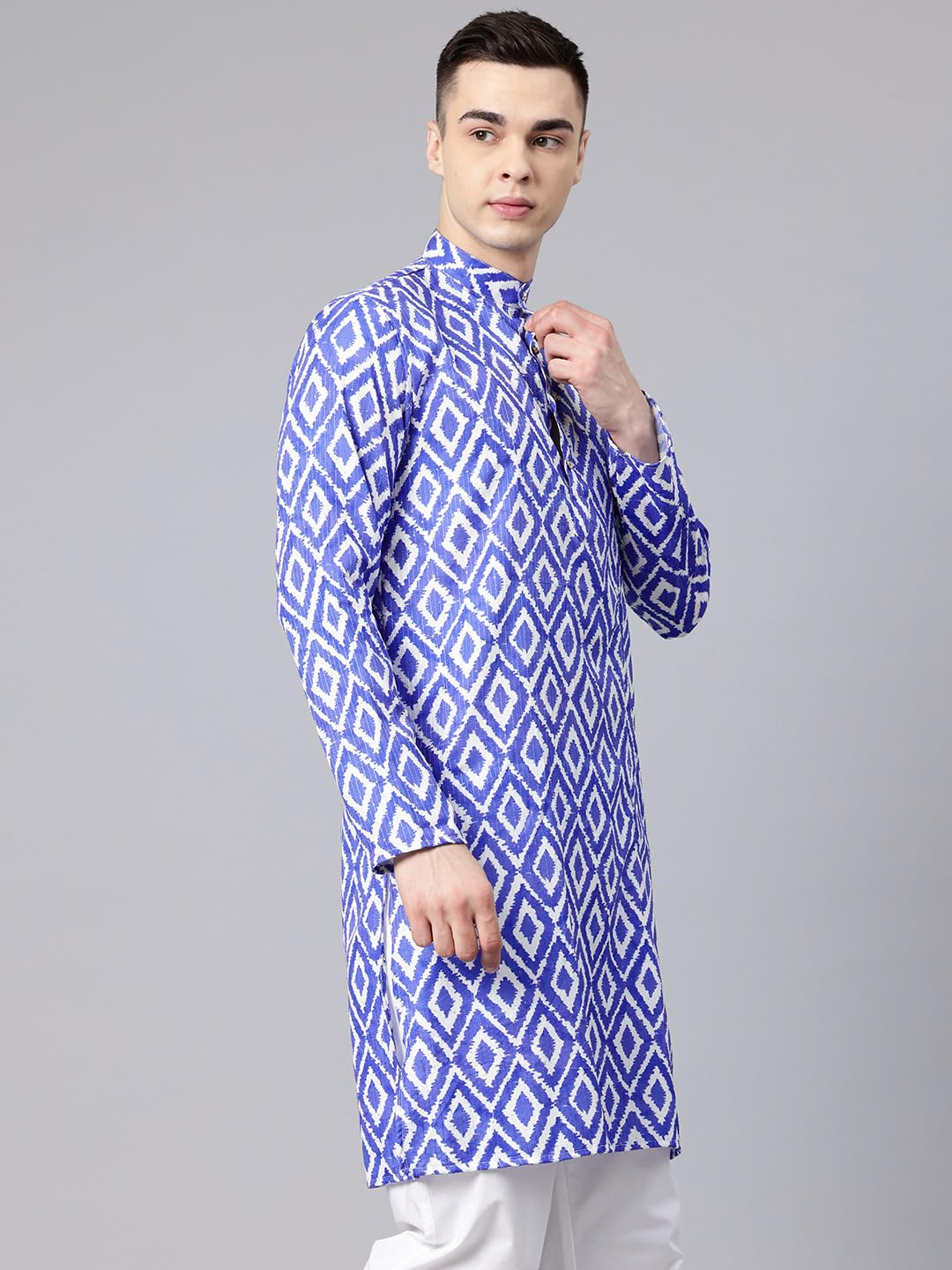 Luxrio Printed Kurta for Men Cotton Blend Linen