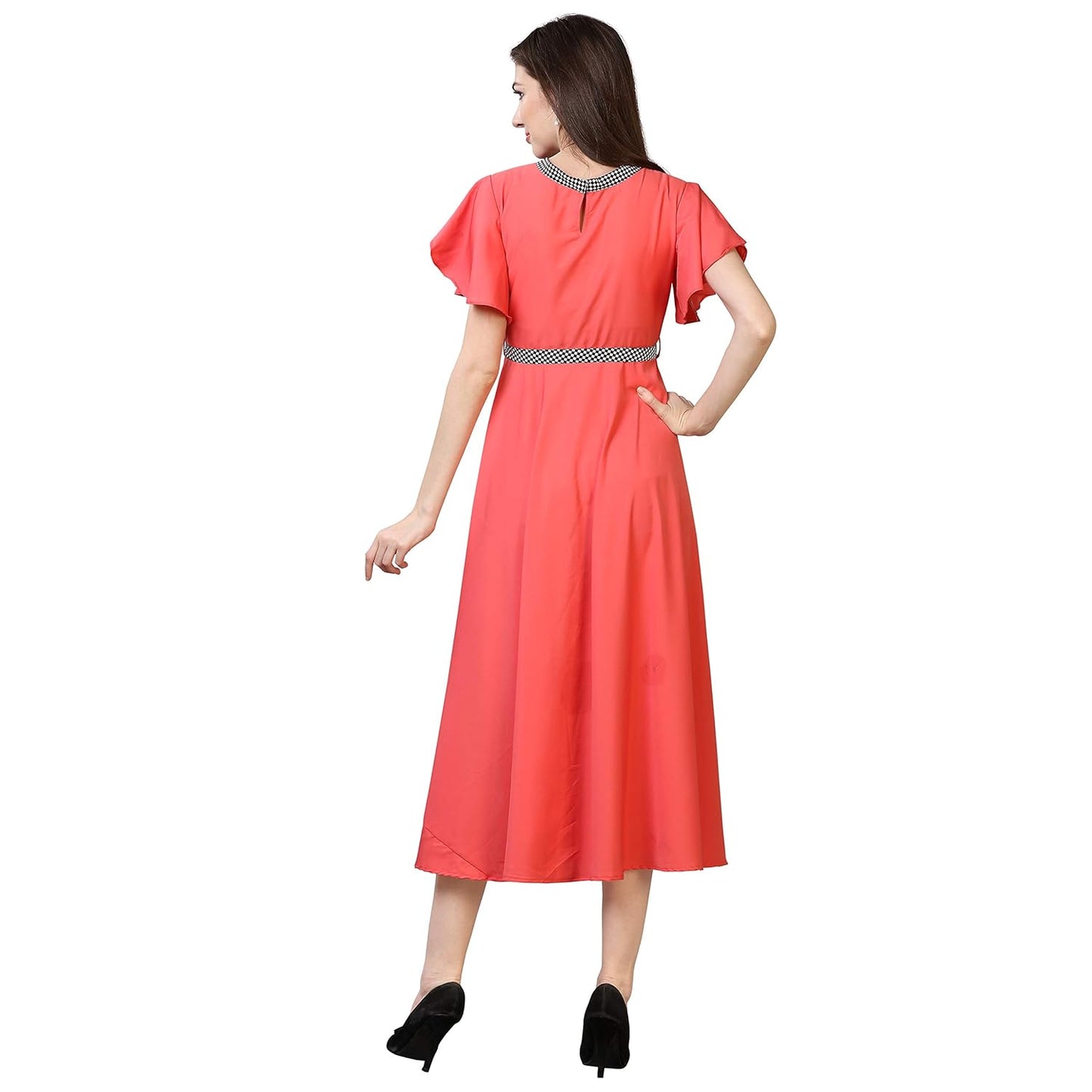 OOMPH! Women's Crepe A-Line Maxi Dress