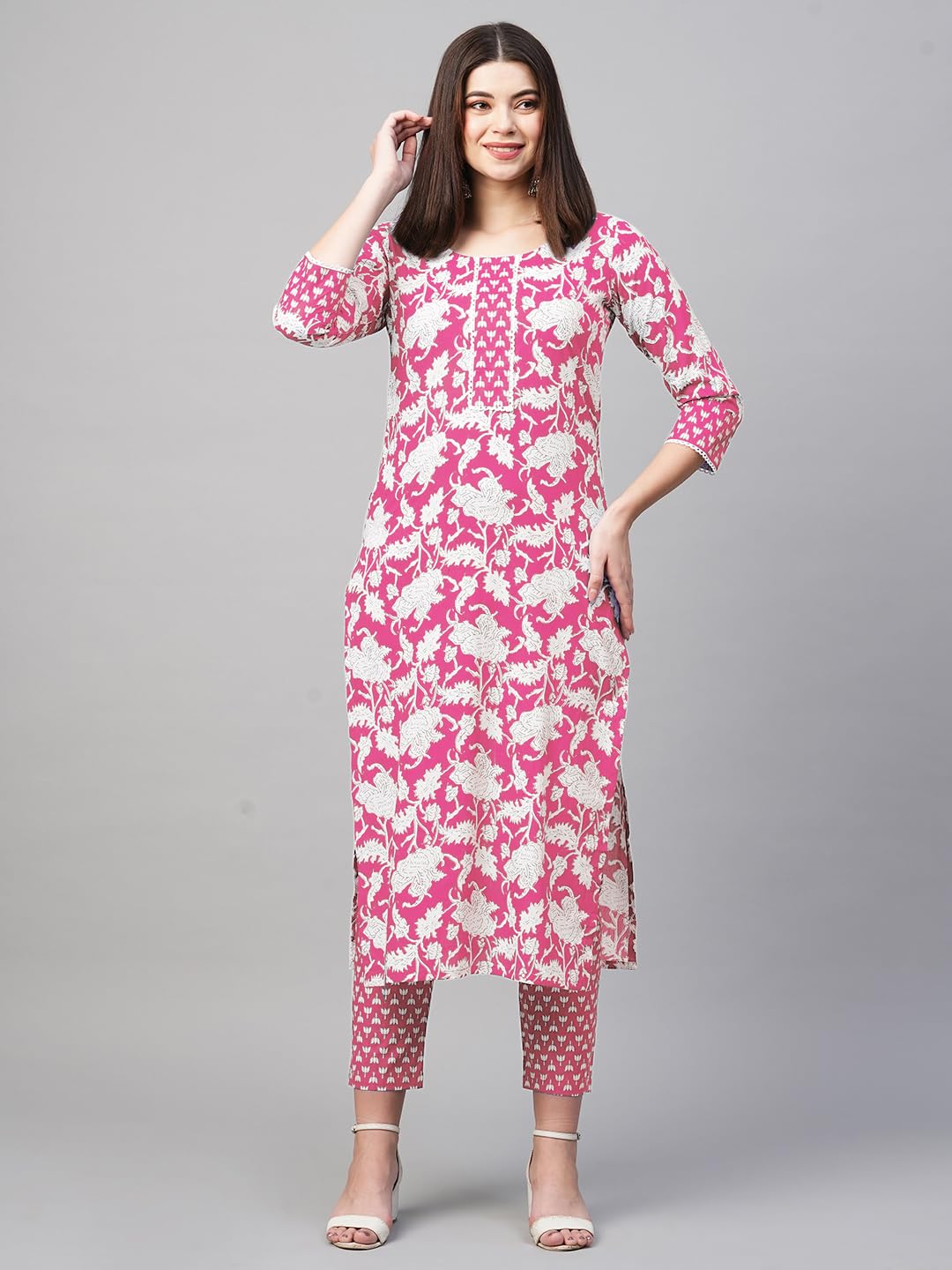 ANNI DESIGNER Women's Cotton Blend Kurta with Pant