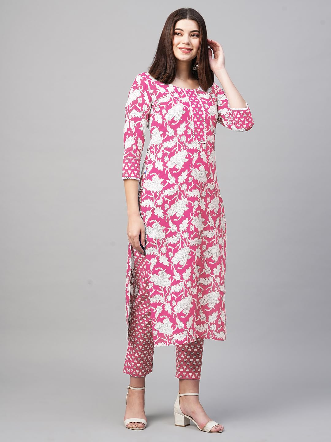 ANNI DESIGNER Women's Cotton Blend Kurta with Pant