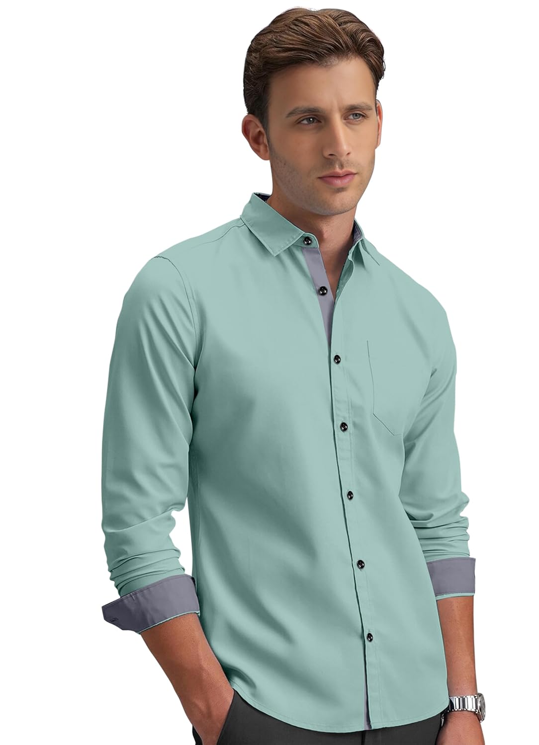 Shirt's Collection Solid Pattern Shirt(Contrast - Parent)