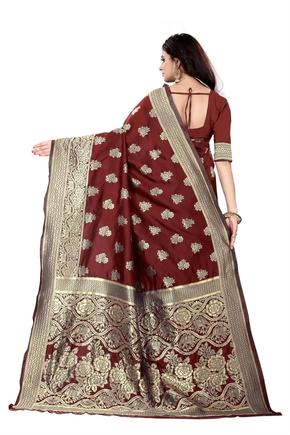 Women's Banarasi SareeSilk Saree With Blouse Piece