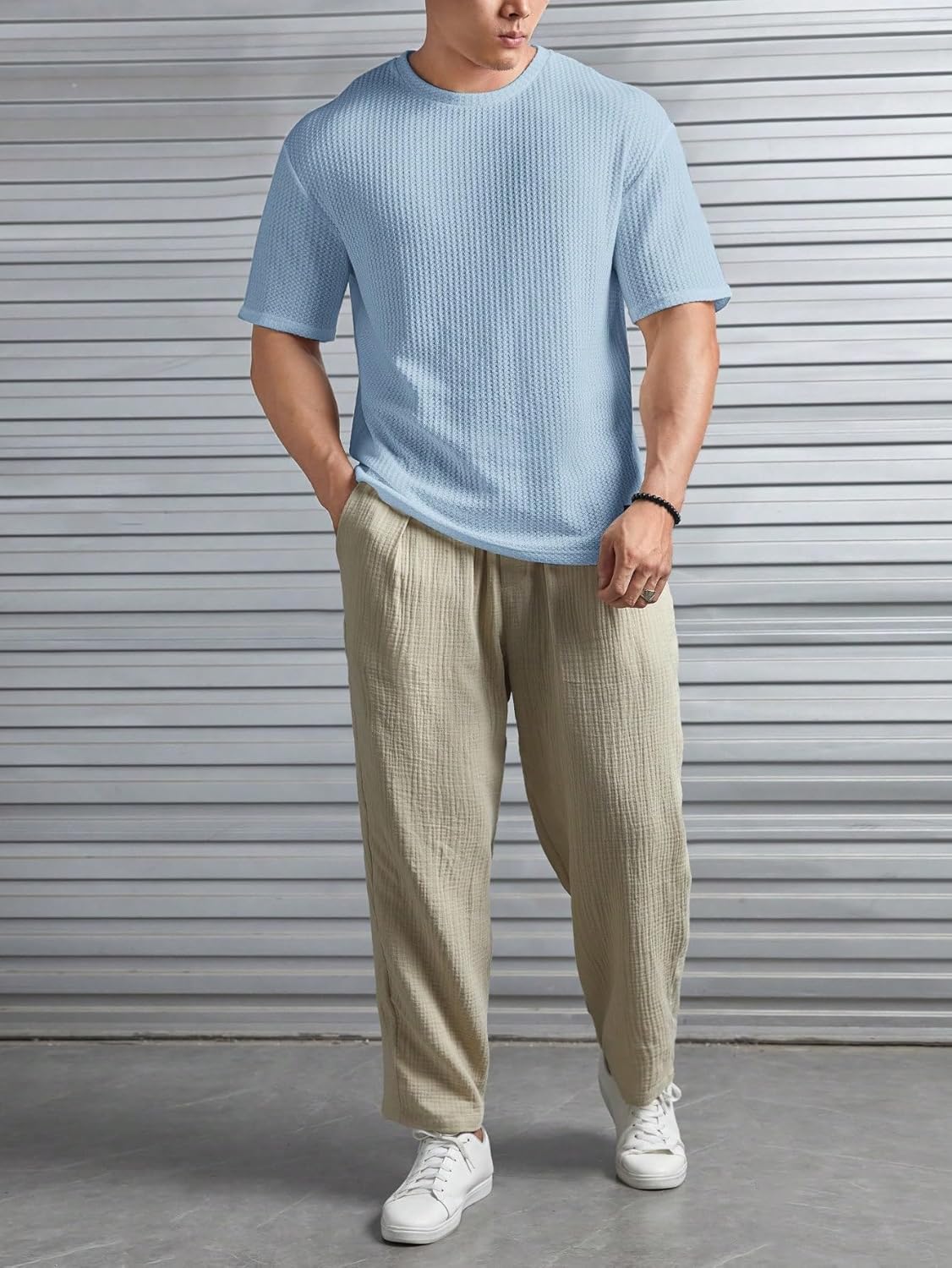 O3e Mens Solid Dotted Unique Design Oversized