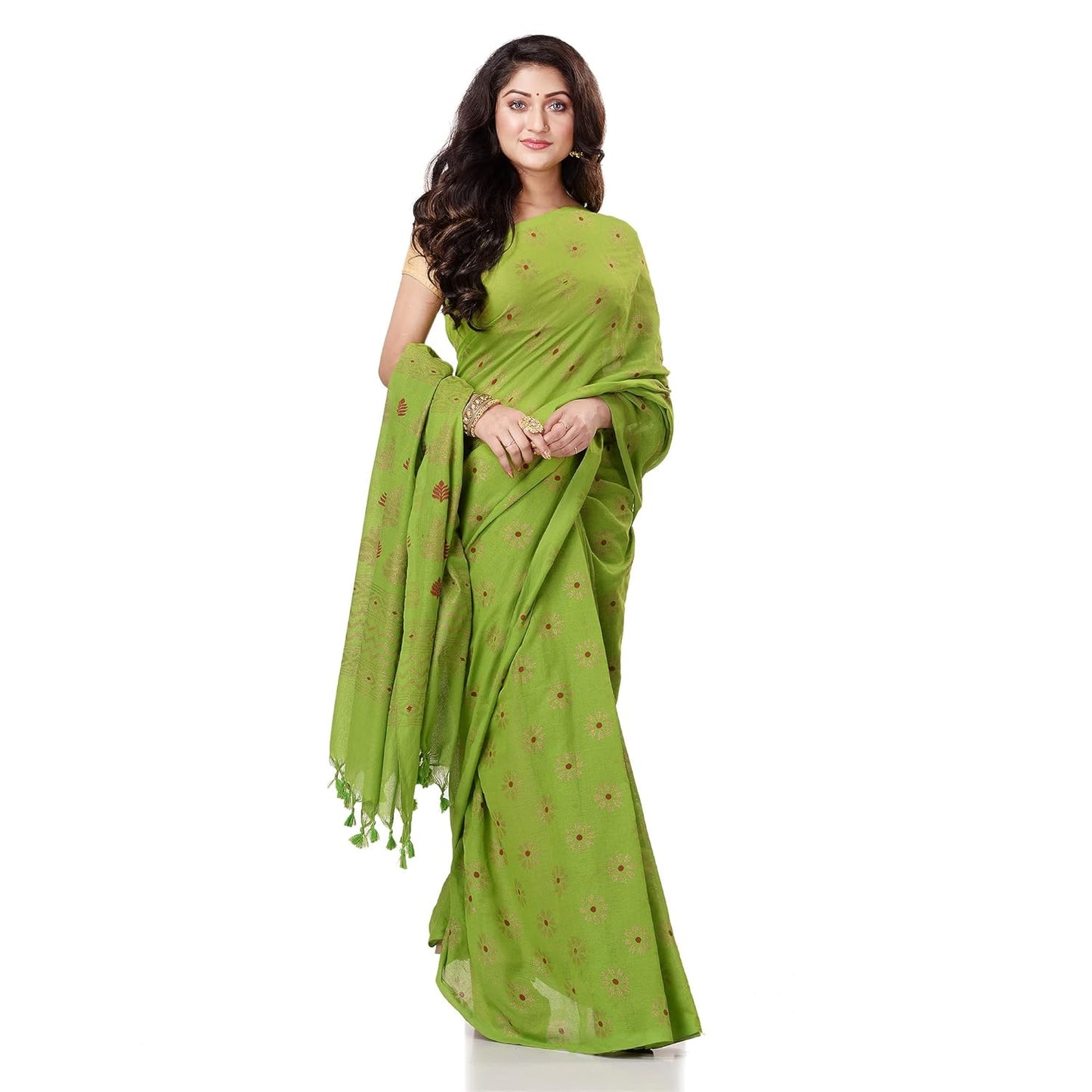 Women`sl Tant Work Design Soft Saree With Blouse Piece