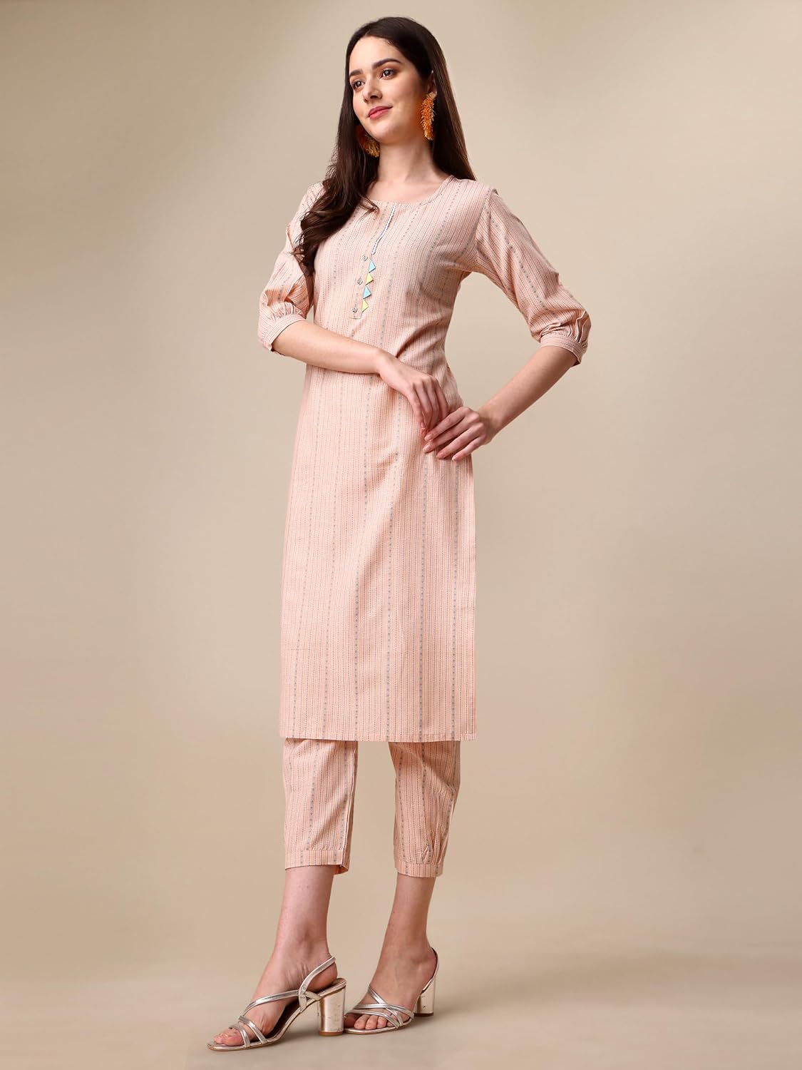 EthnicJunction Women's Cotton Woven Striped Summe