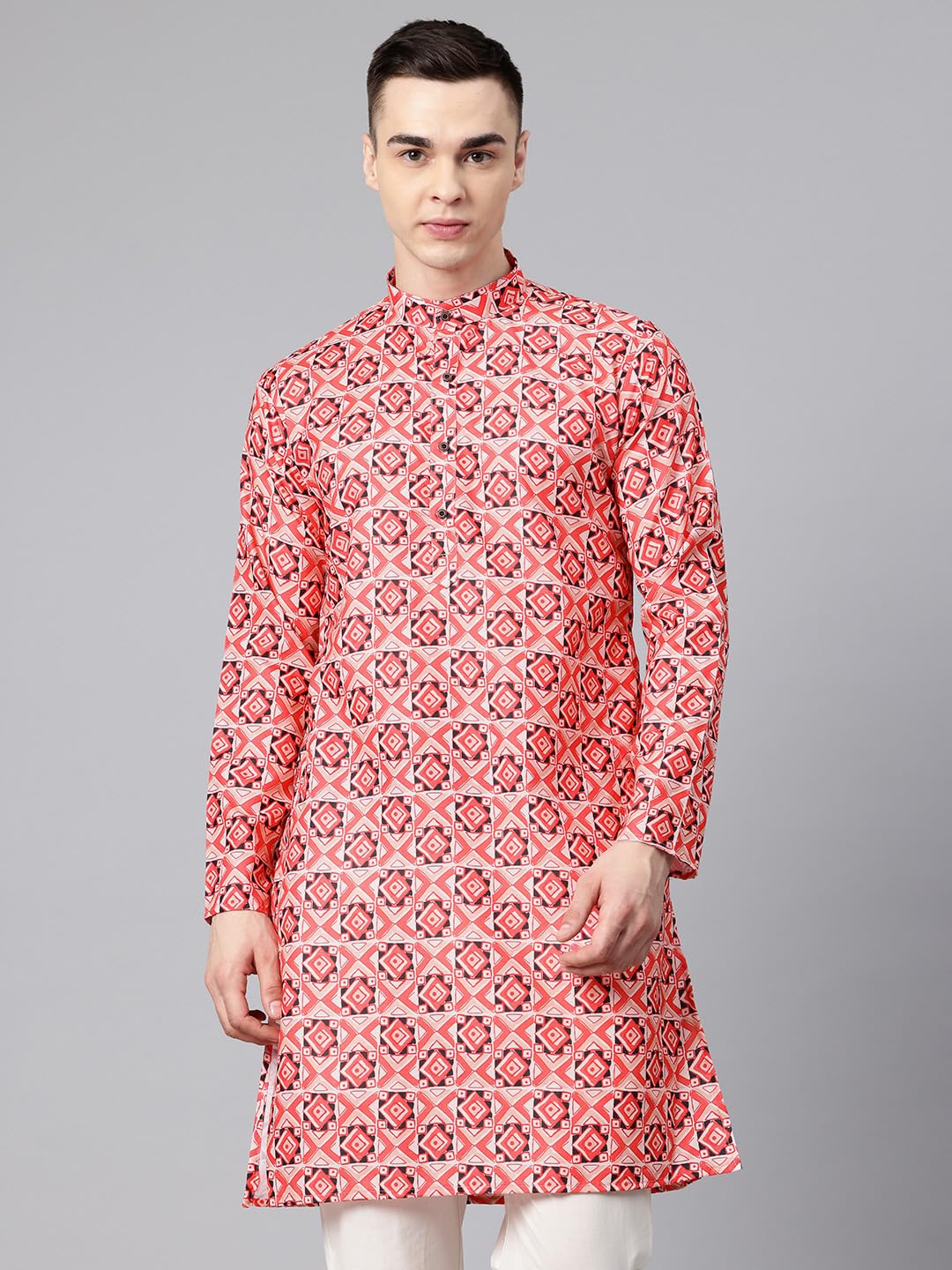 Luxrio Printed Kurta for Men Cotton Blend Linen
