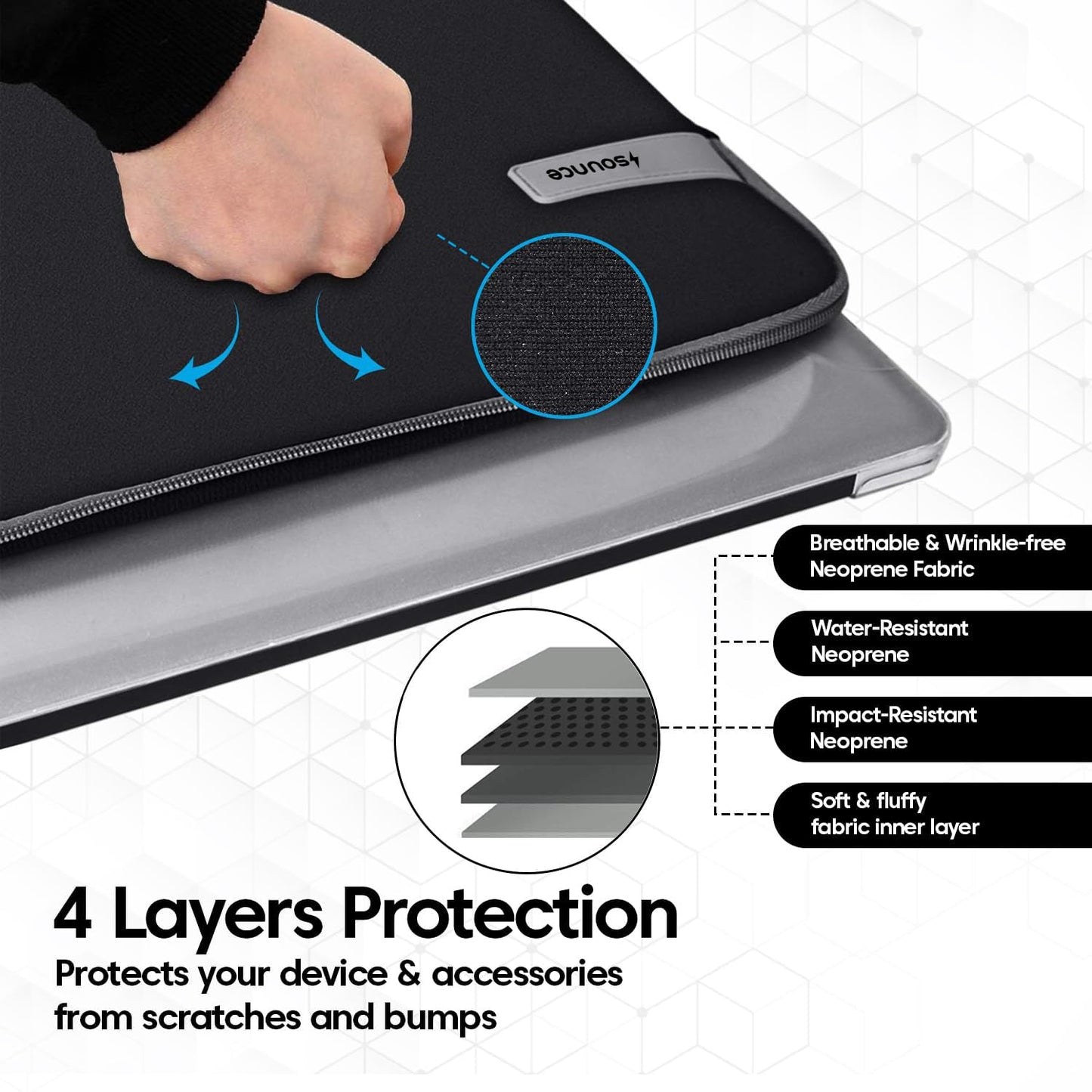 Protective Laptop Bag Sleeve fits Upto 15.6