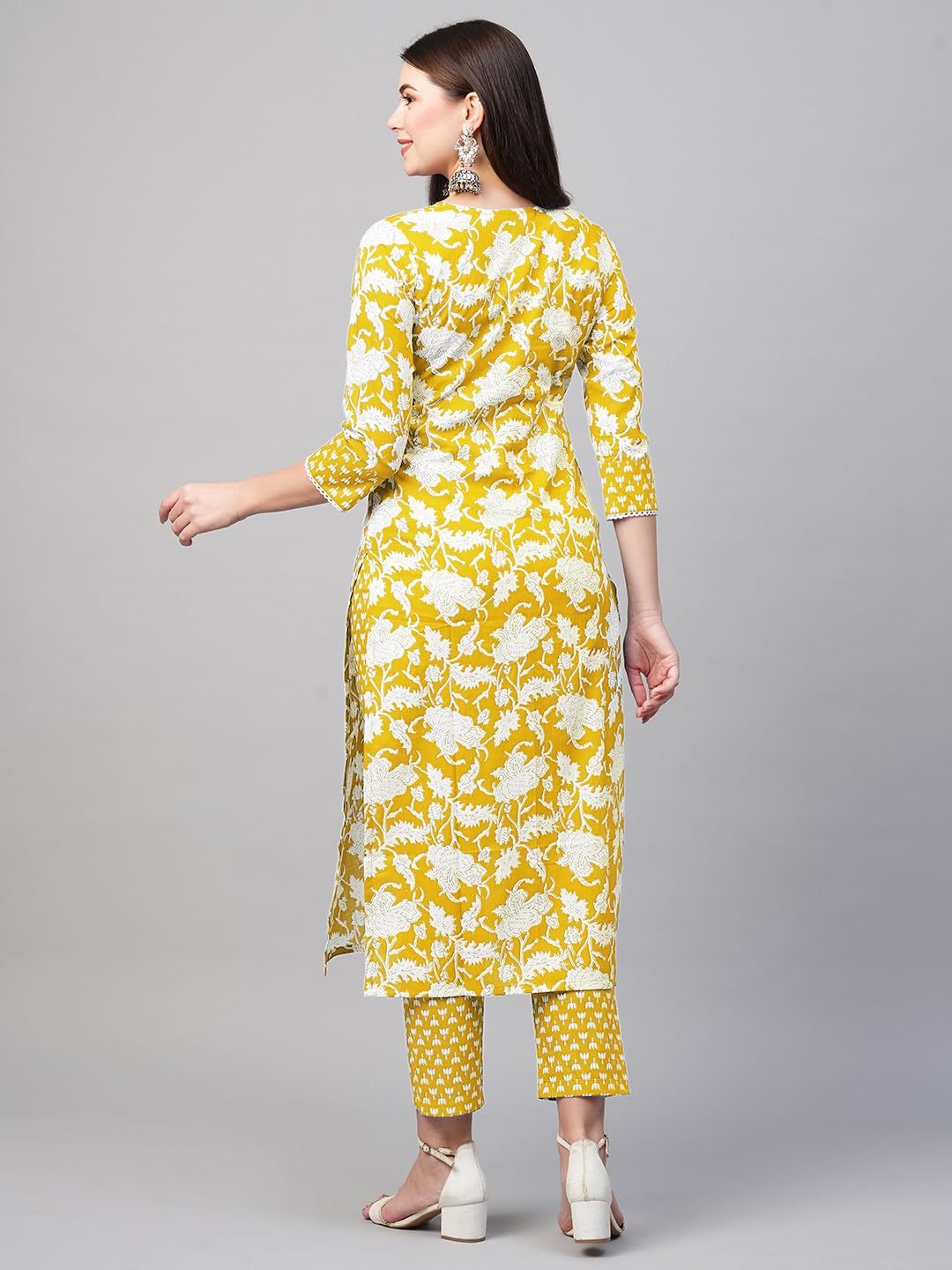 ANNI DESIGNER Women's Cotton Blend Kurta with Pant