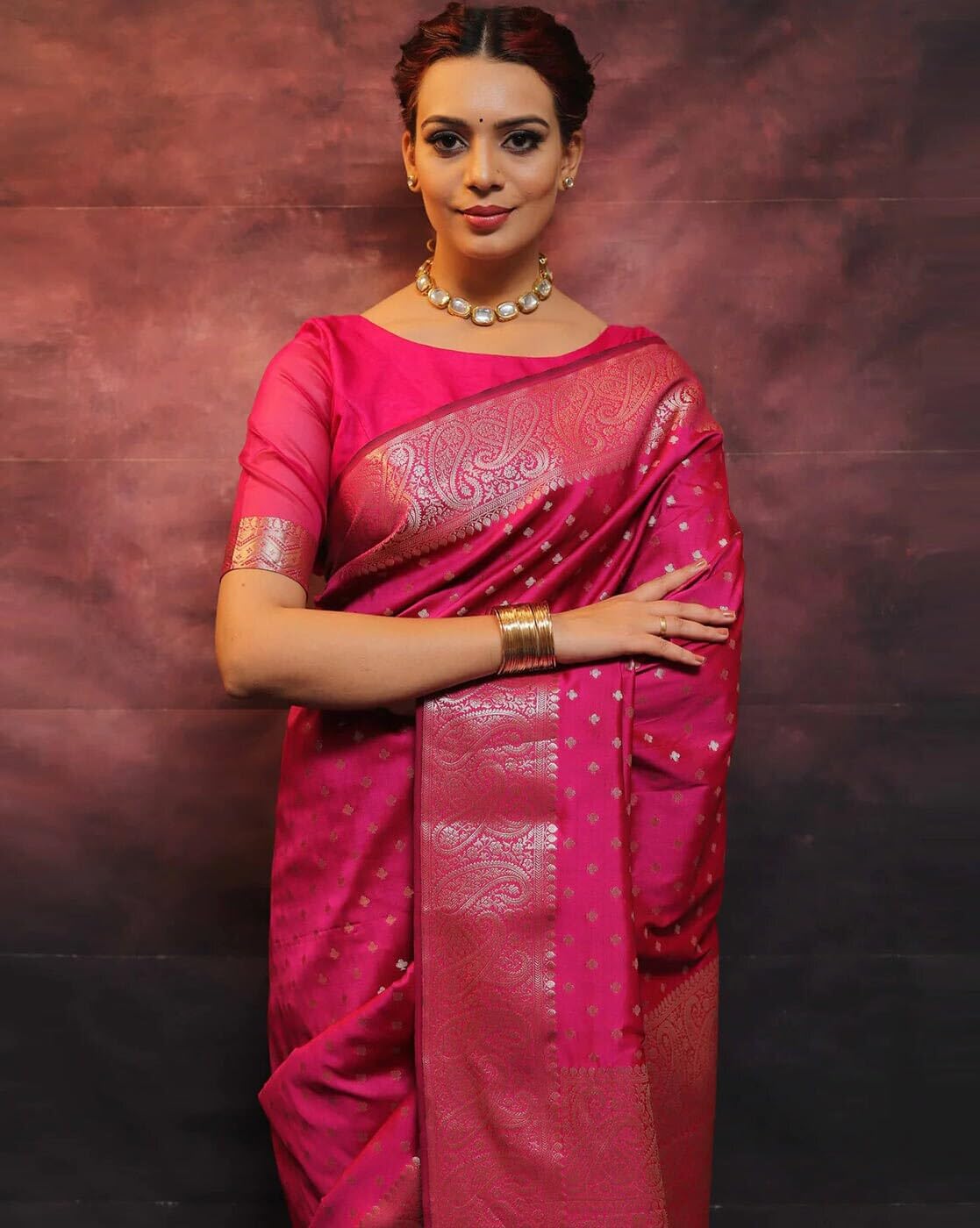 Women's Cotton Silk Woven Saree with Blouse Material