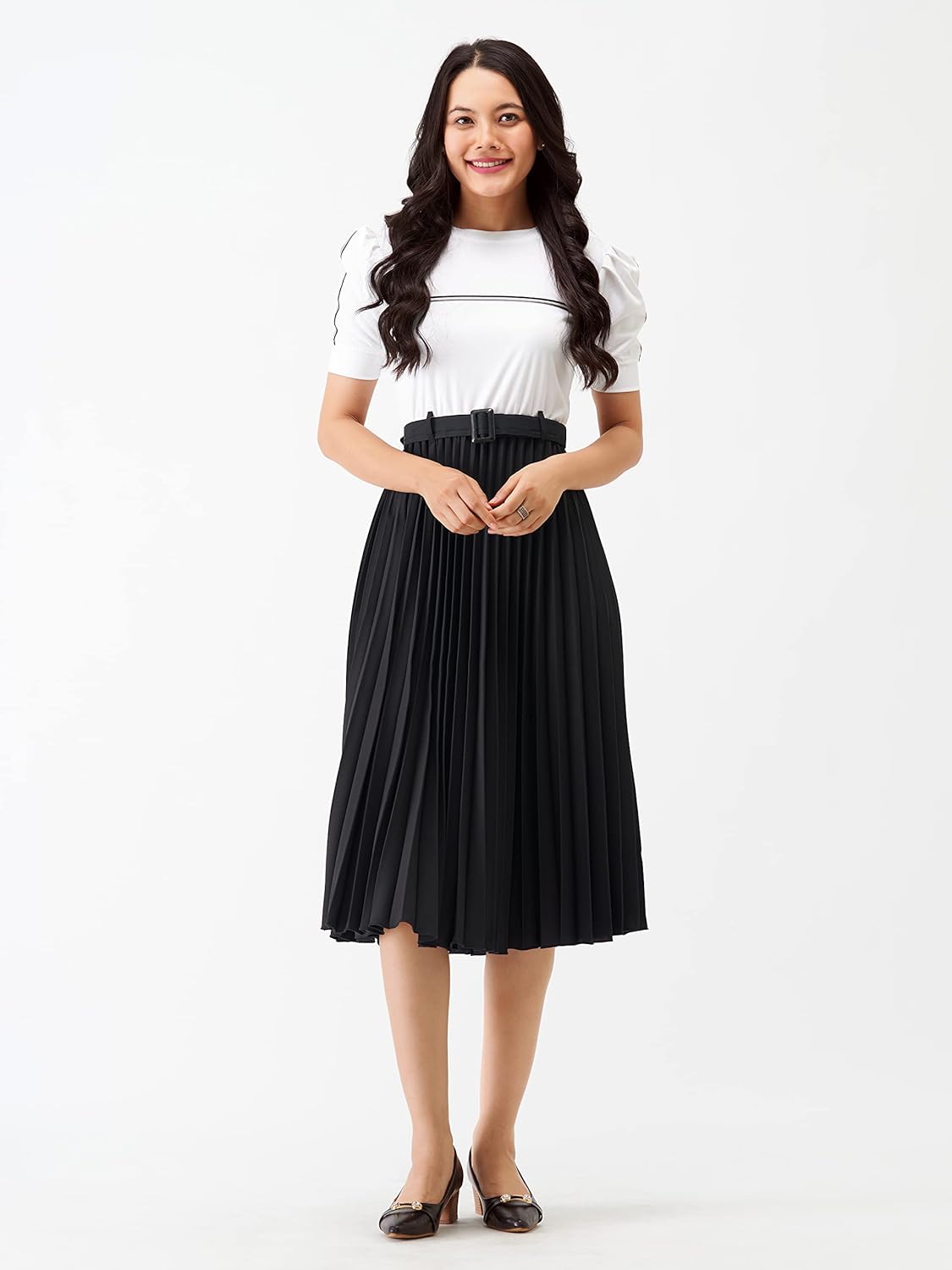 AASK Women Fit& Flare Polyster Solid Dress for Women