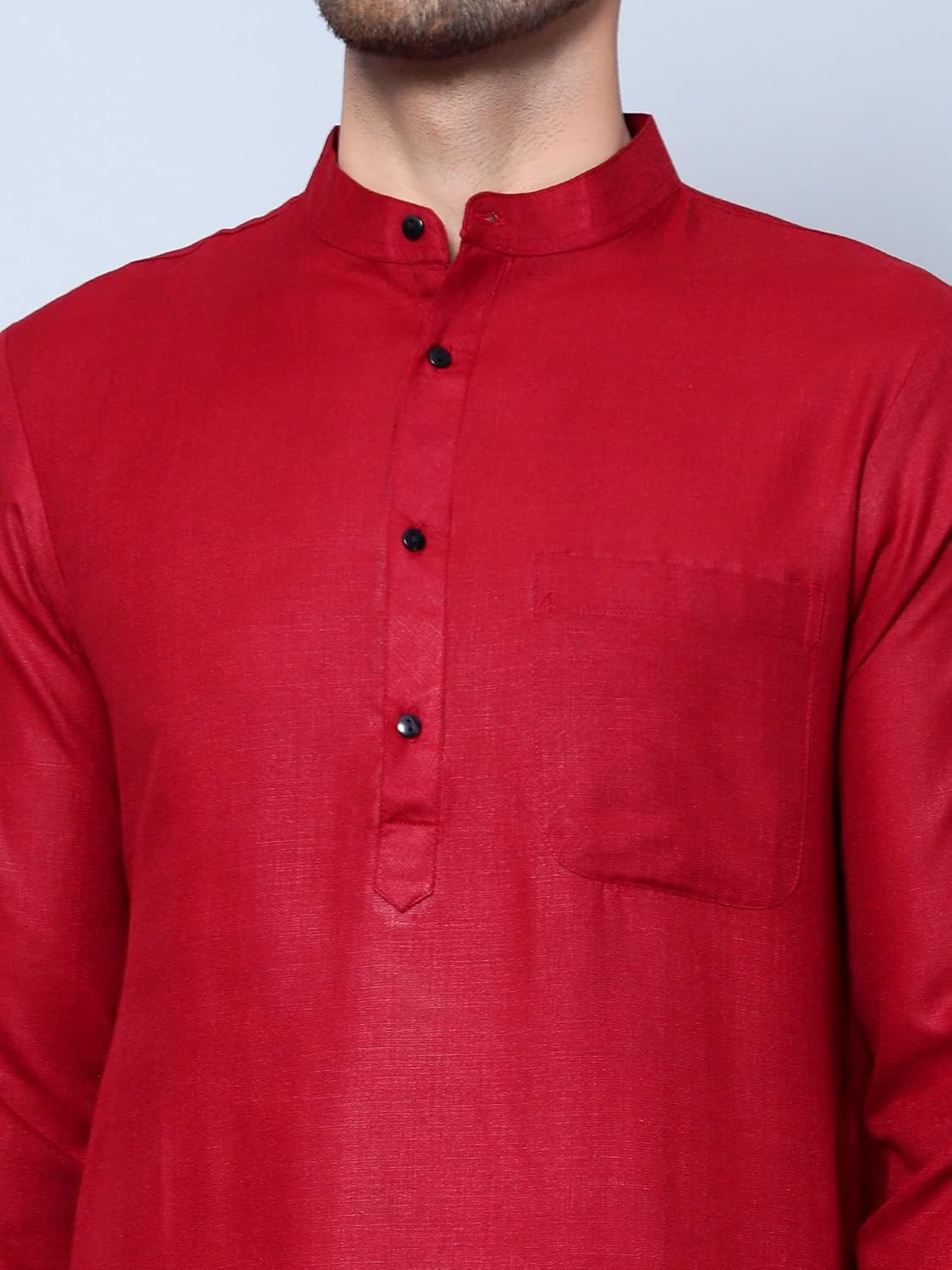 LATEST CHIKAN Men's Cotton Blend Solid Long Kurta