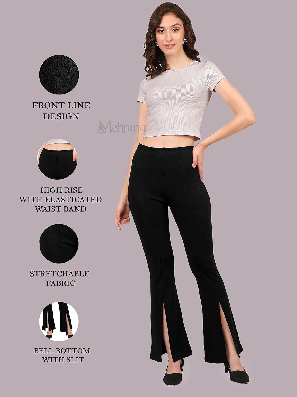 Mehrang Cotton Blend Parallel Trouser Pants Regular fit