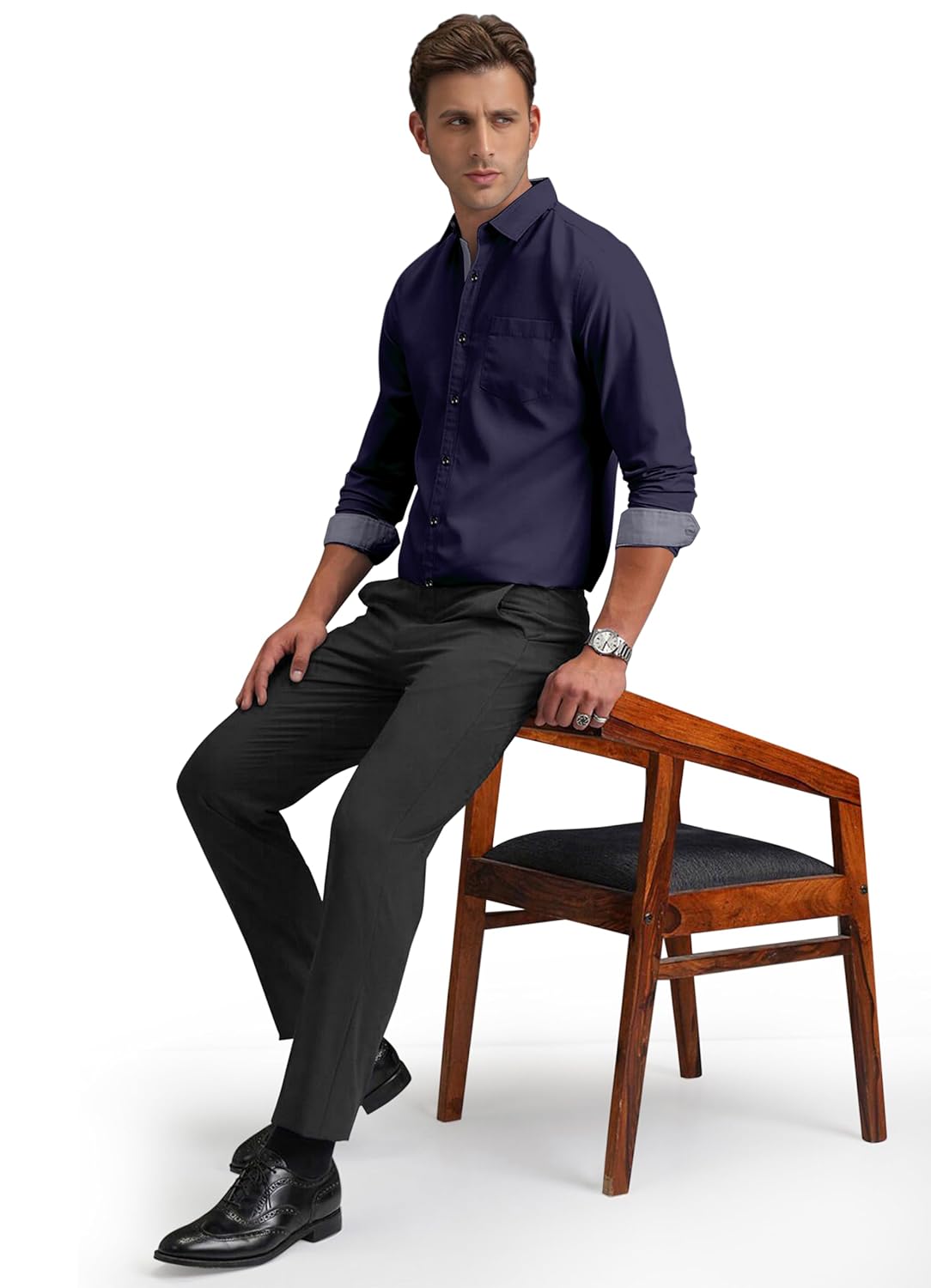 Shirt's Collection Solid Pattern Shirt(Contrast - Parent)