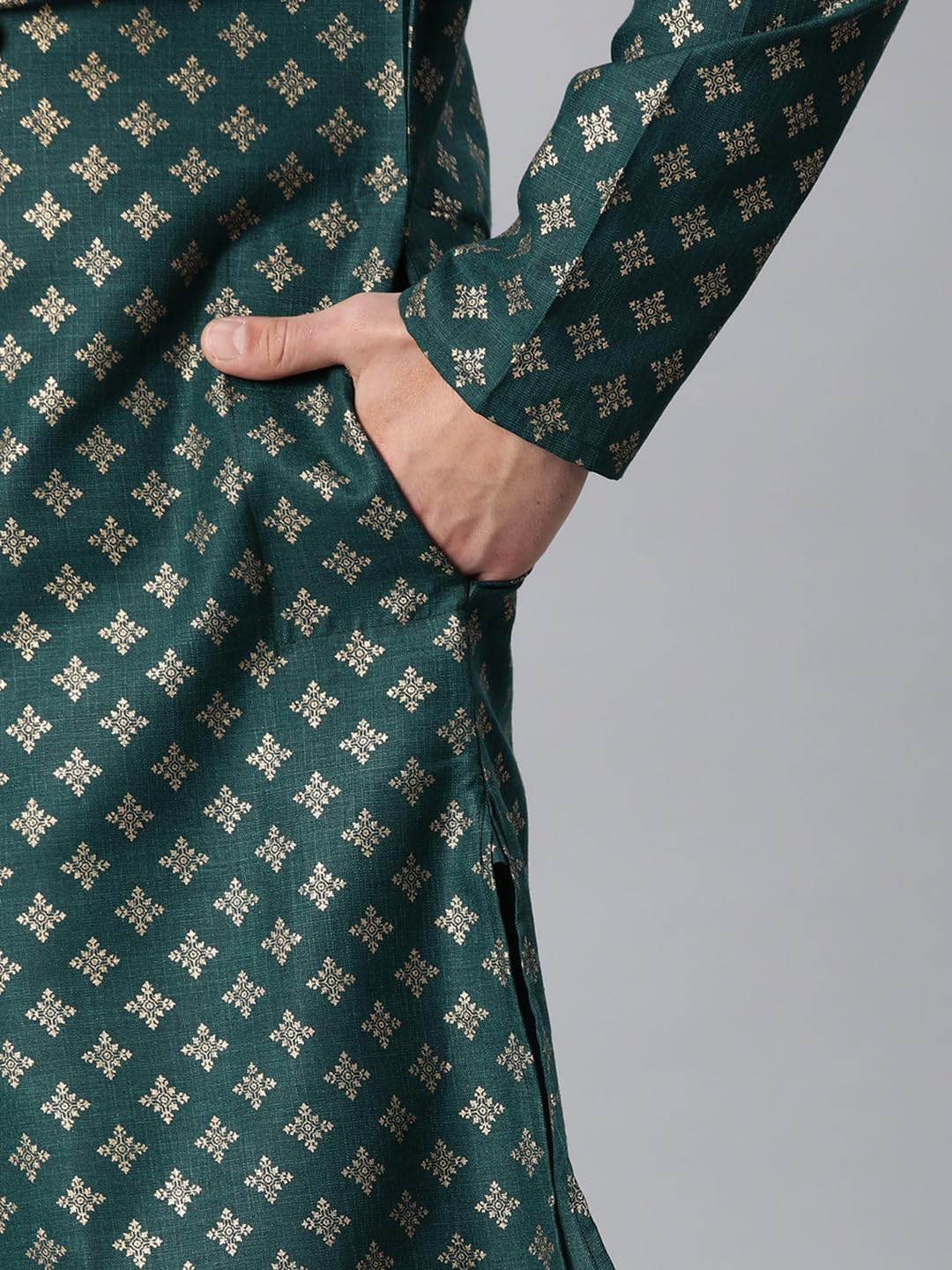 Luxrio Kurta for Men Cotton Blend Printed Regular Fit