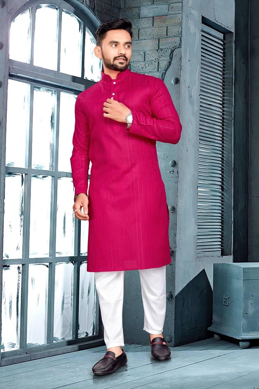 SOLOVIBES Men's Magic Cotton Solid Kurta