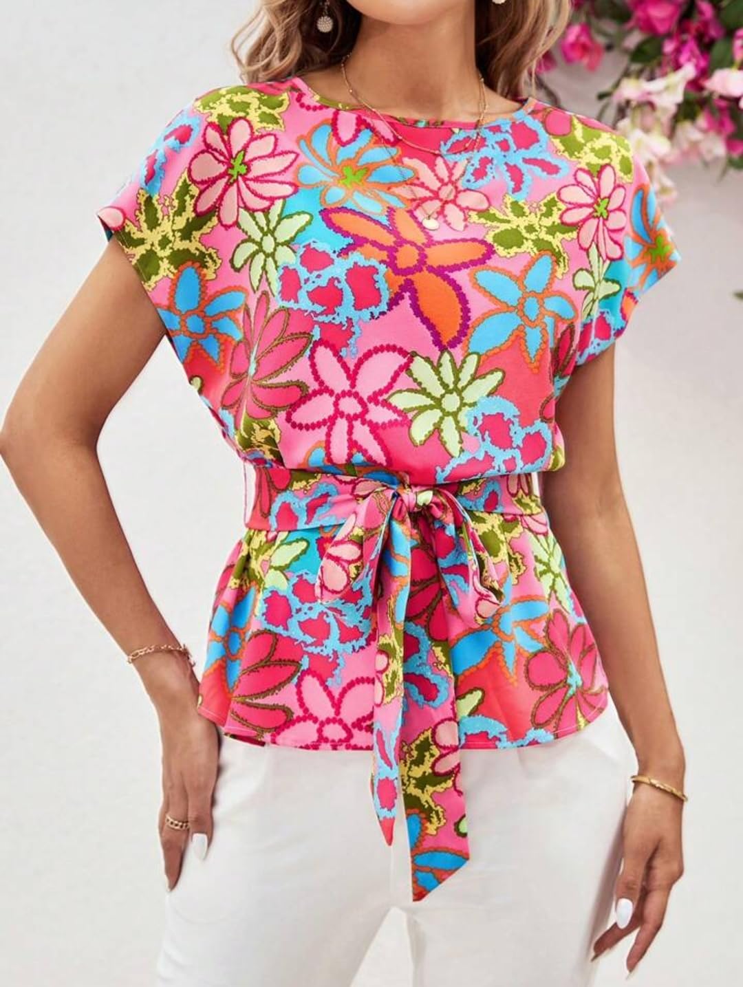 Gufrina Women Western Top with Floral Printed Design