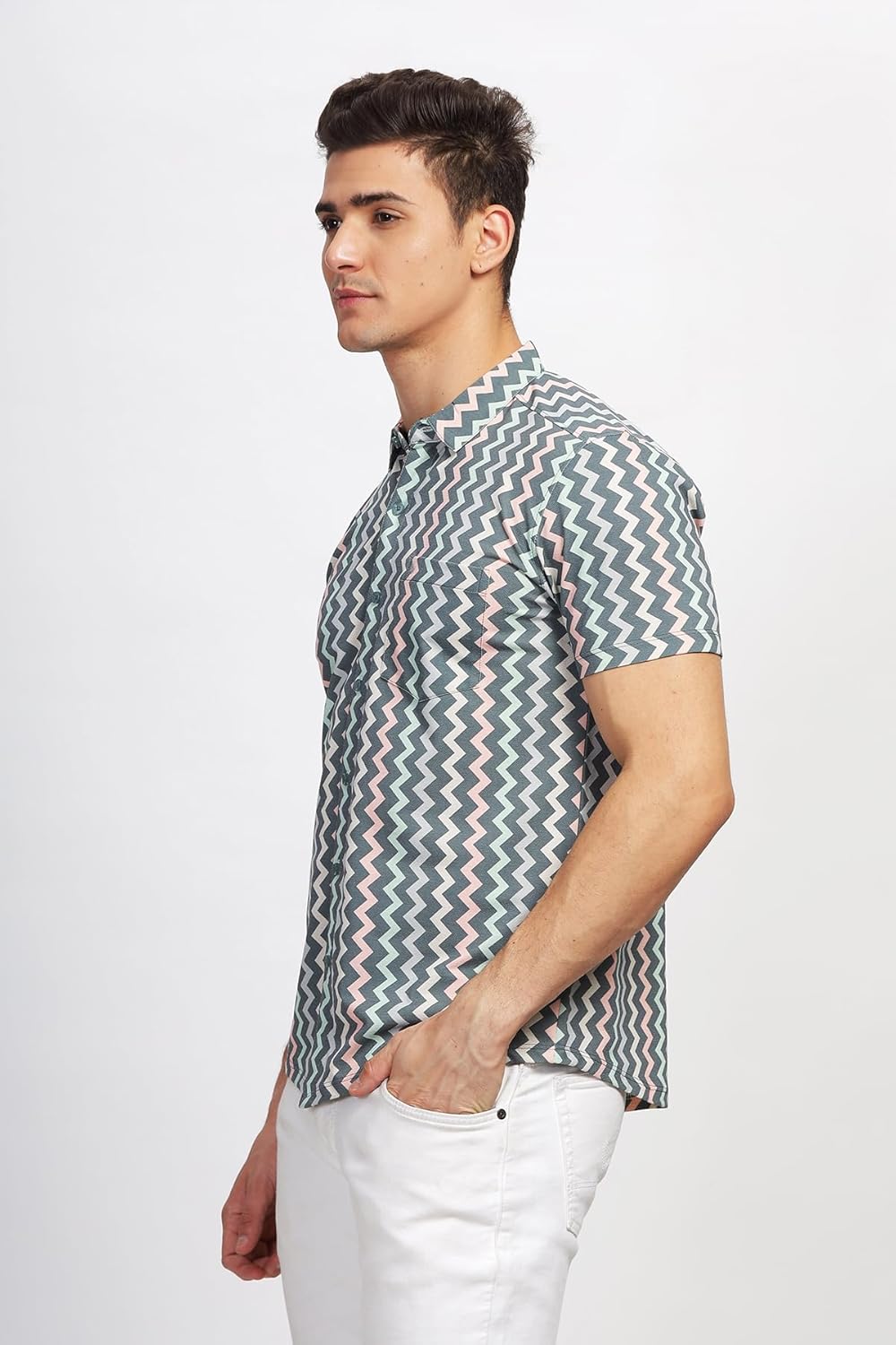 BULLMER Trendy Regular Fit Printed Causal Shirt for Men