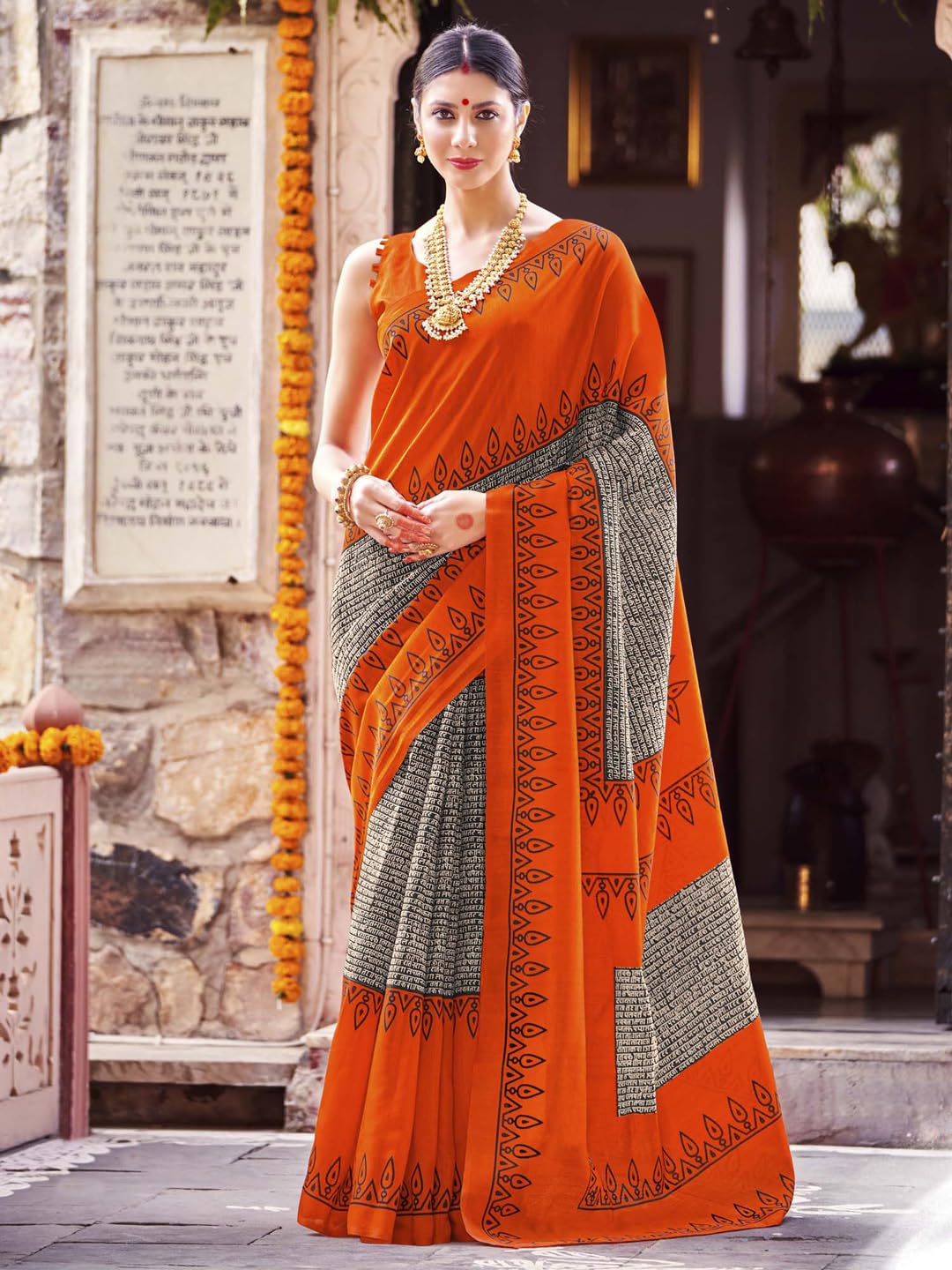Women's Bhagalpuri Silk Ethnic Motif Printed Saree