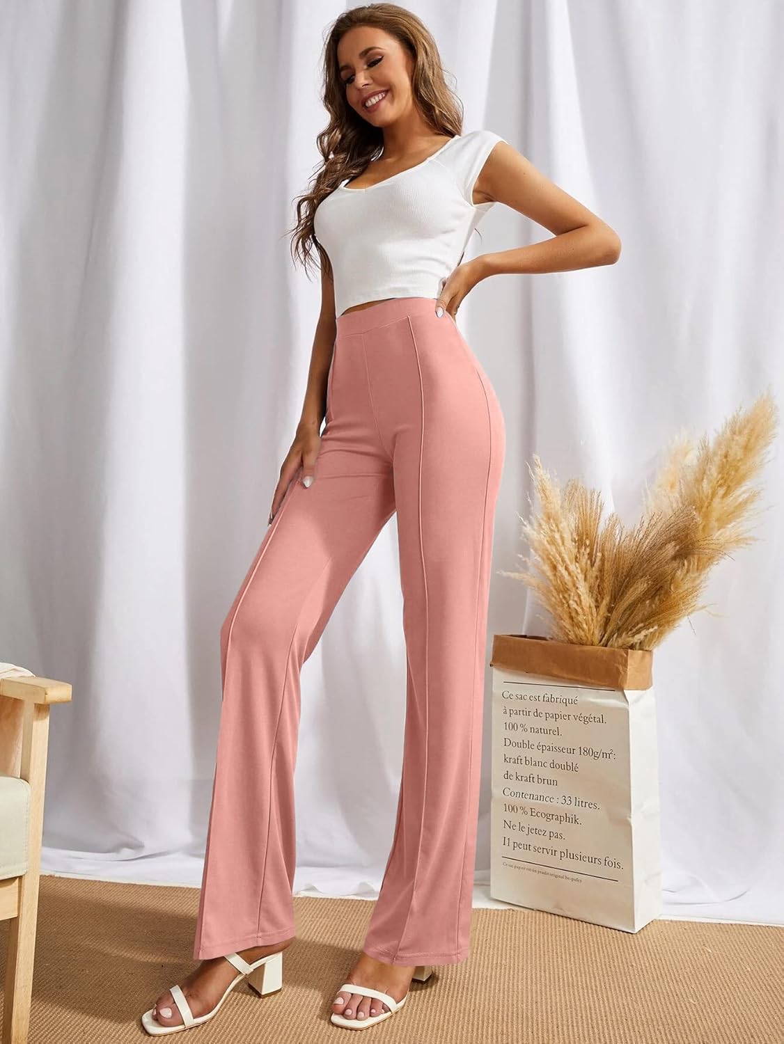 SWADESI STUFF Women's High-Waisted Pant Bell Bottom