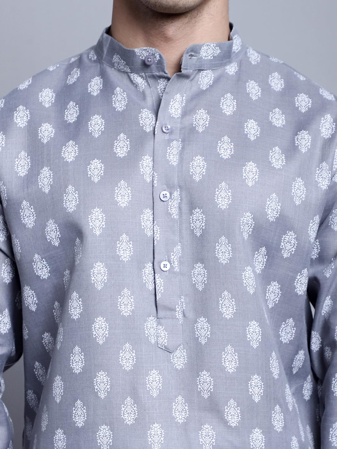 Jompers Men's Cotton Floral Printed Kurta