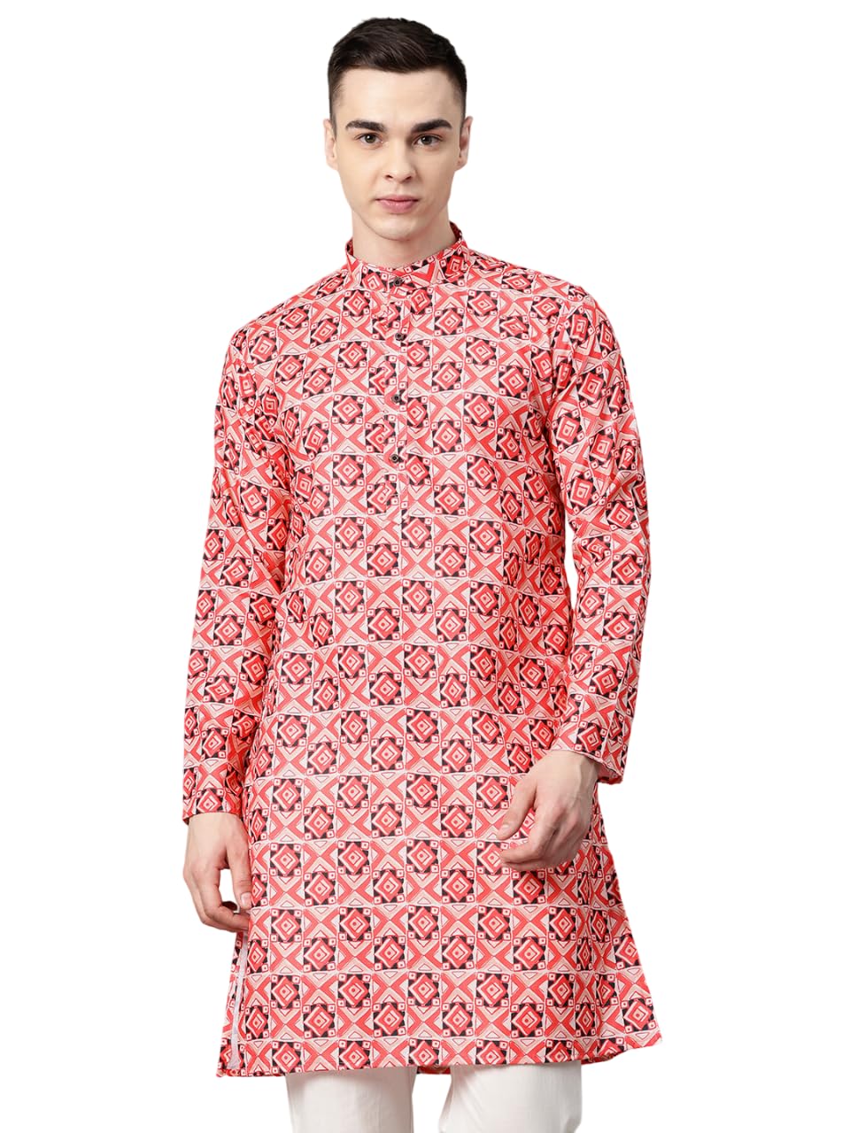 Luxrio Printed Kurta for Men Cotton Blend Linen