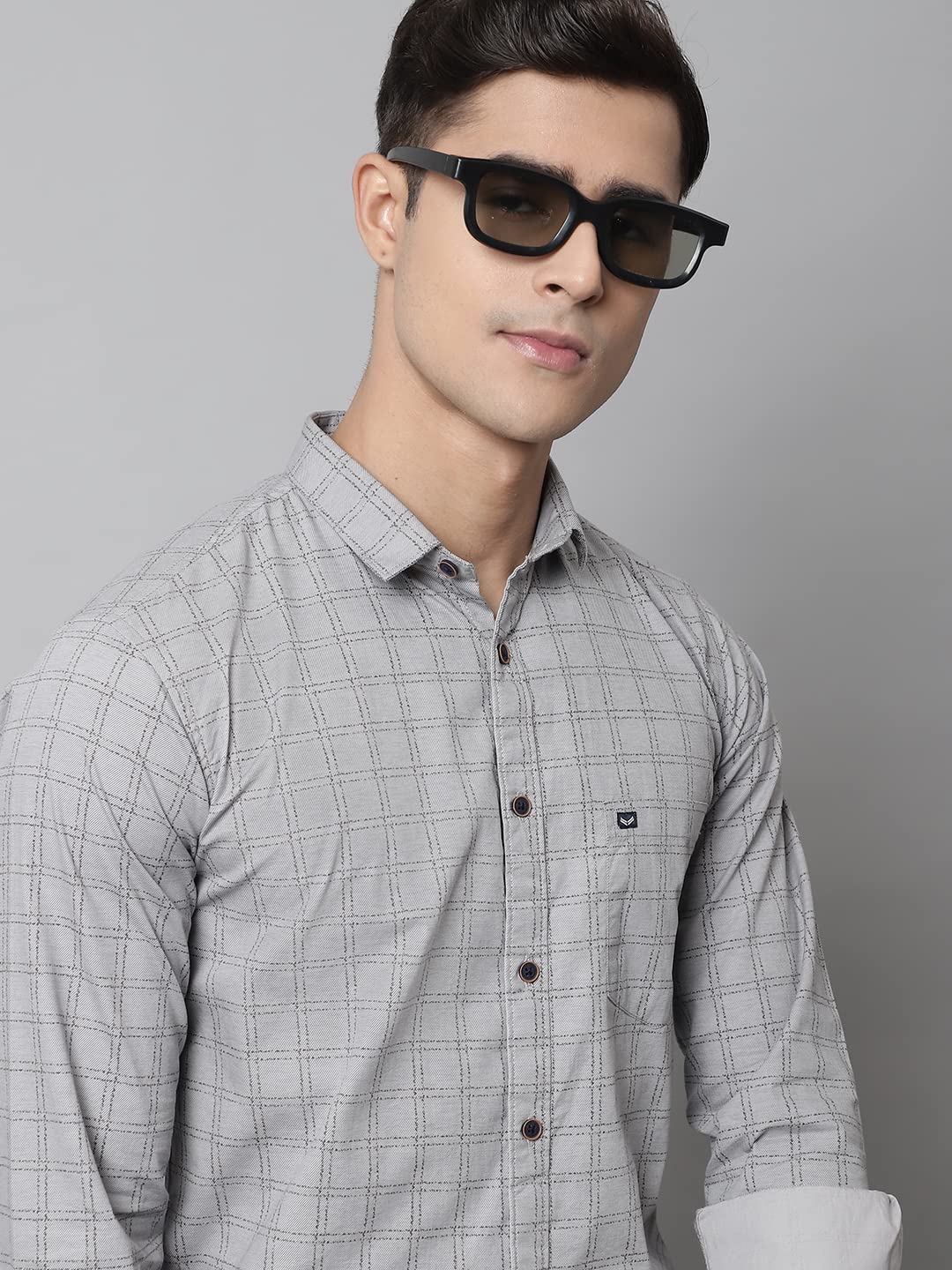 Majestic Man Cotton Checkered Slim Fit Casual Shirt