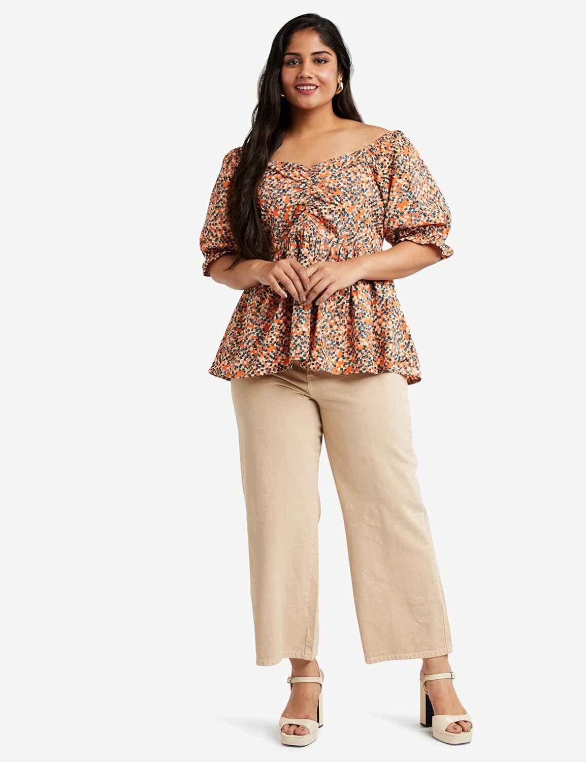 Symbol Women's Cotton Puff Sleeves
