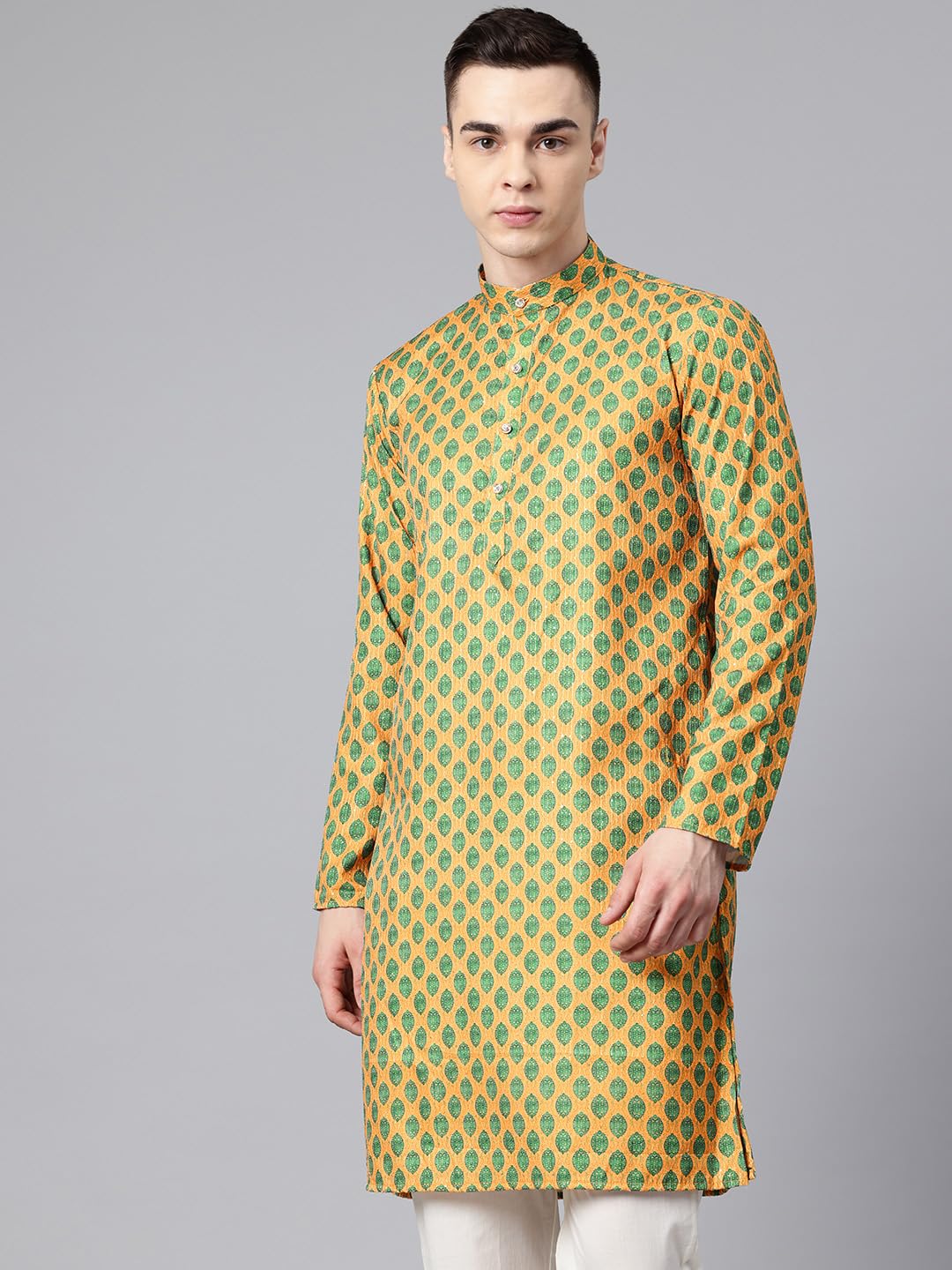Luxrio Printed Kurta for Men Cotton Blend Linen