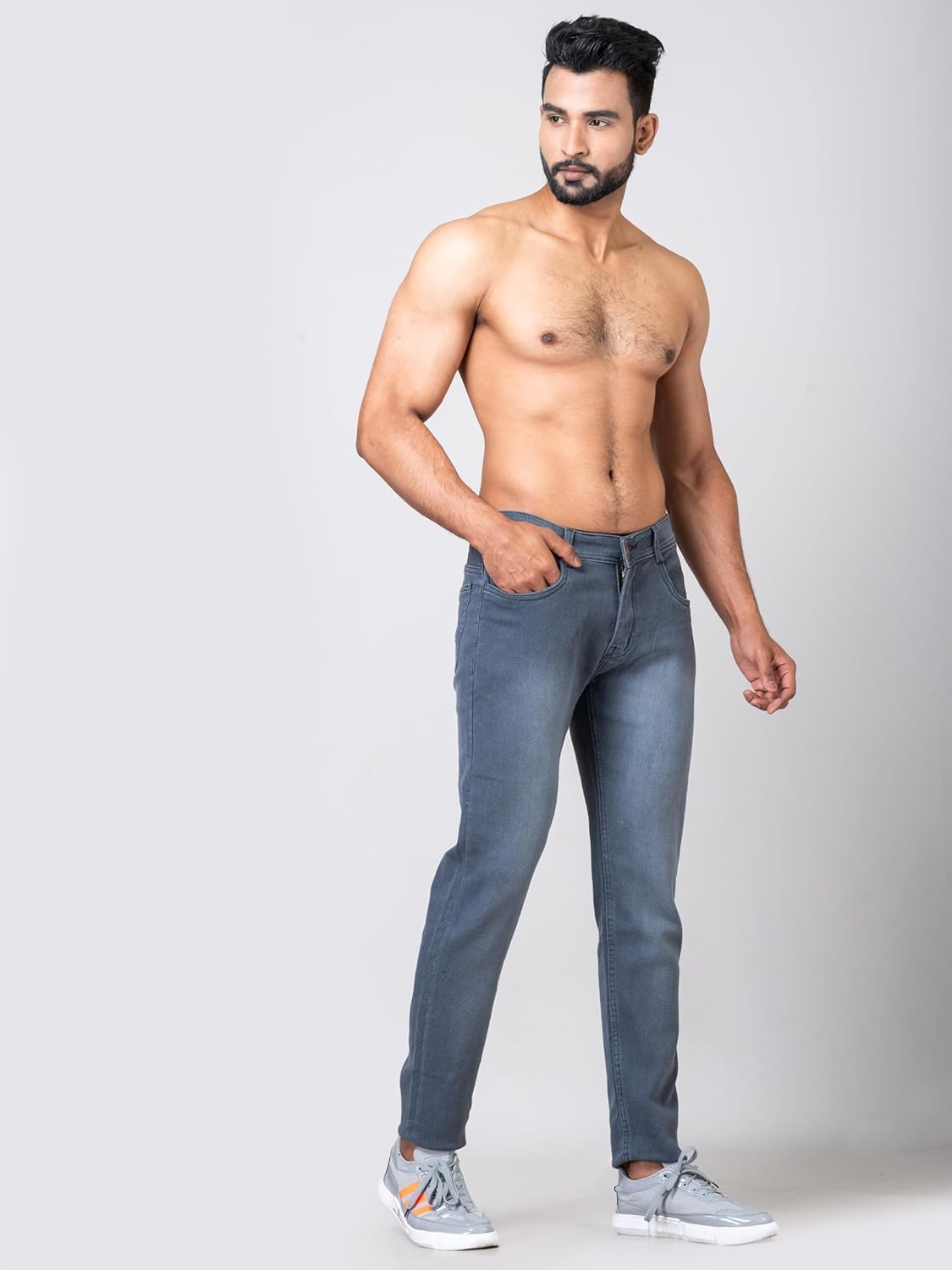 Sindon Men's Faded Grey Jeans