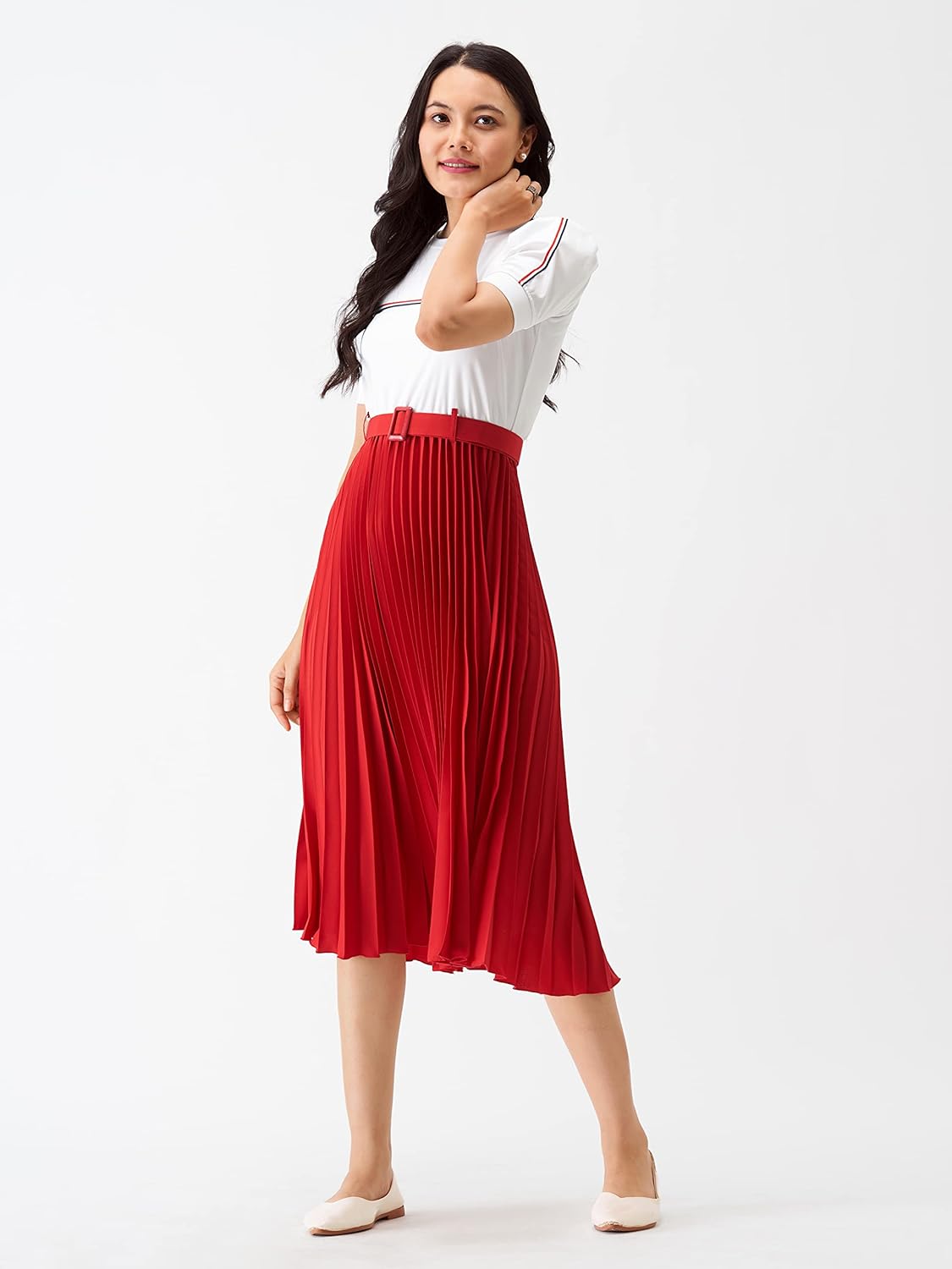 AASK Women Fit& Flare Polyster Solid Dress for Women