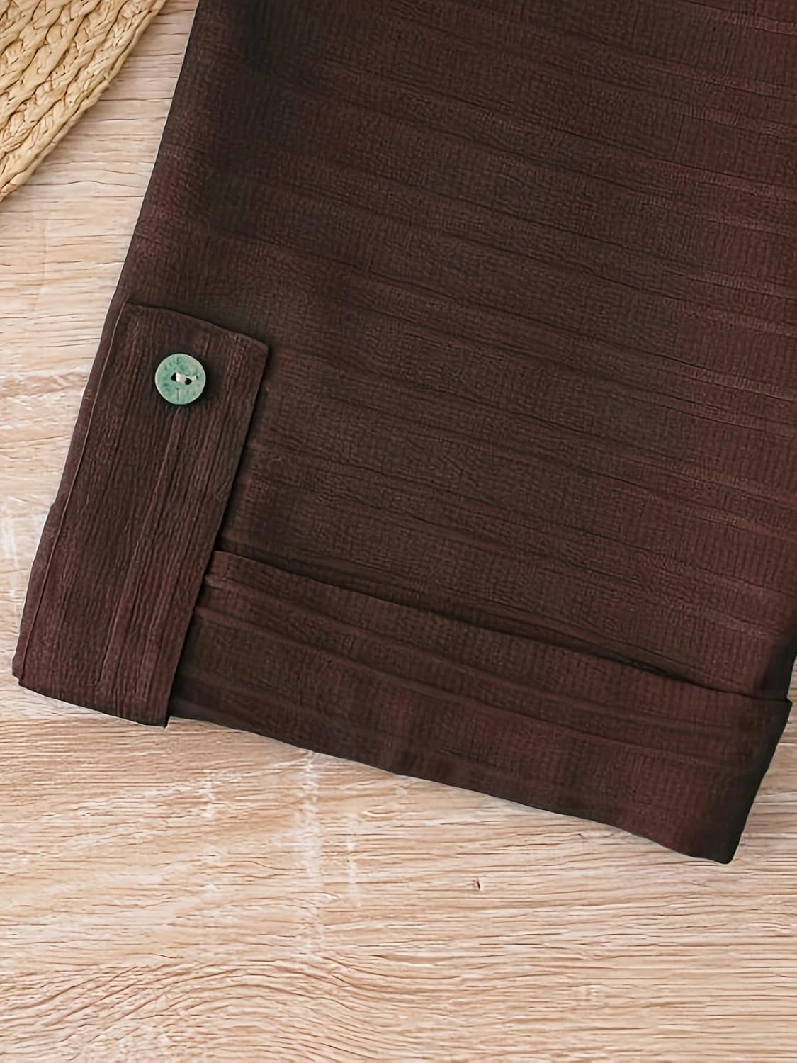 Shasmi Women's Brown Solid Color Woven Long Sleev