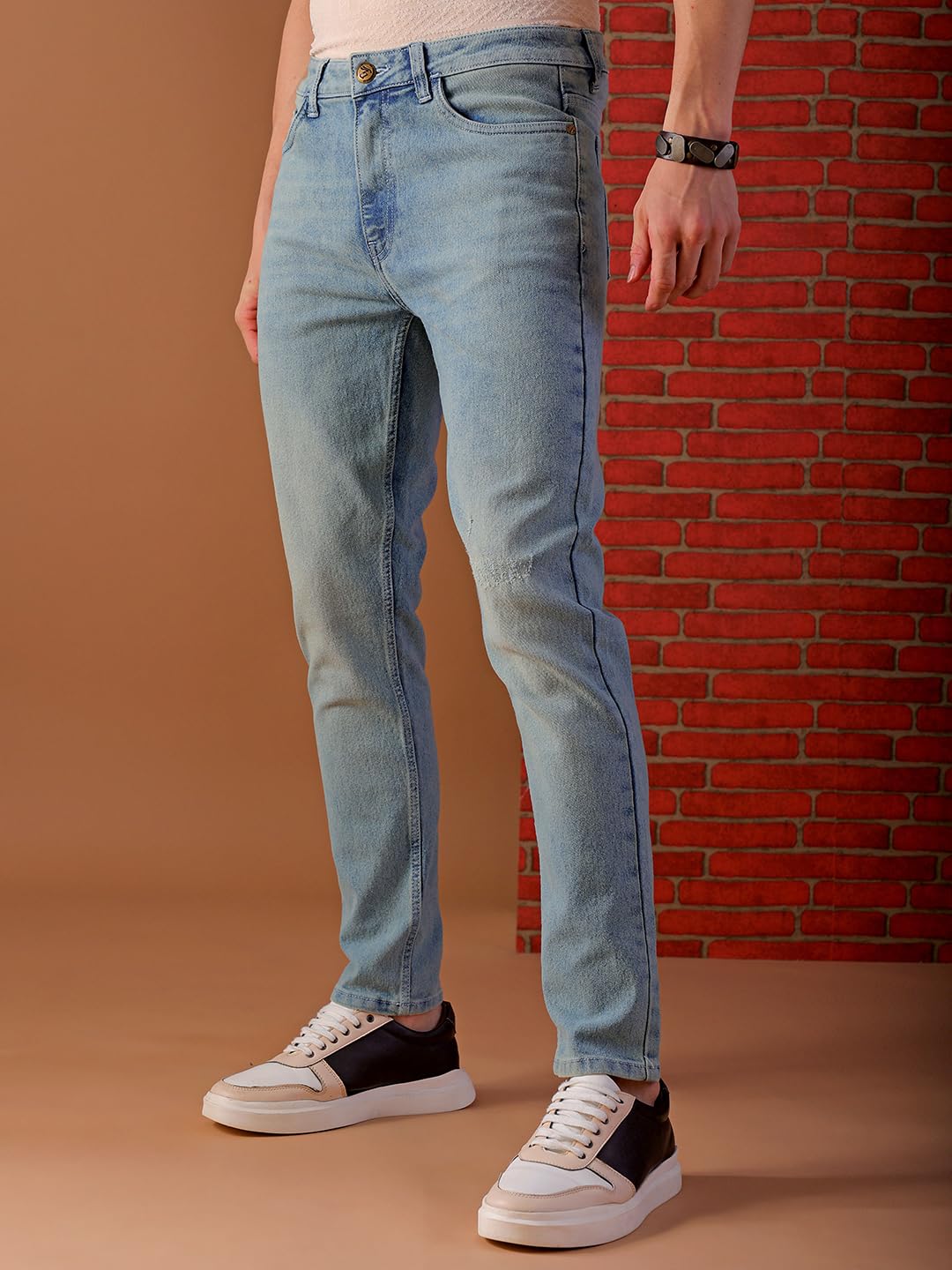 The Indian Garage Co Men Mid Rise Slim Fit Solid
