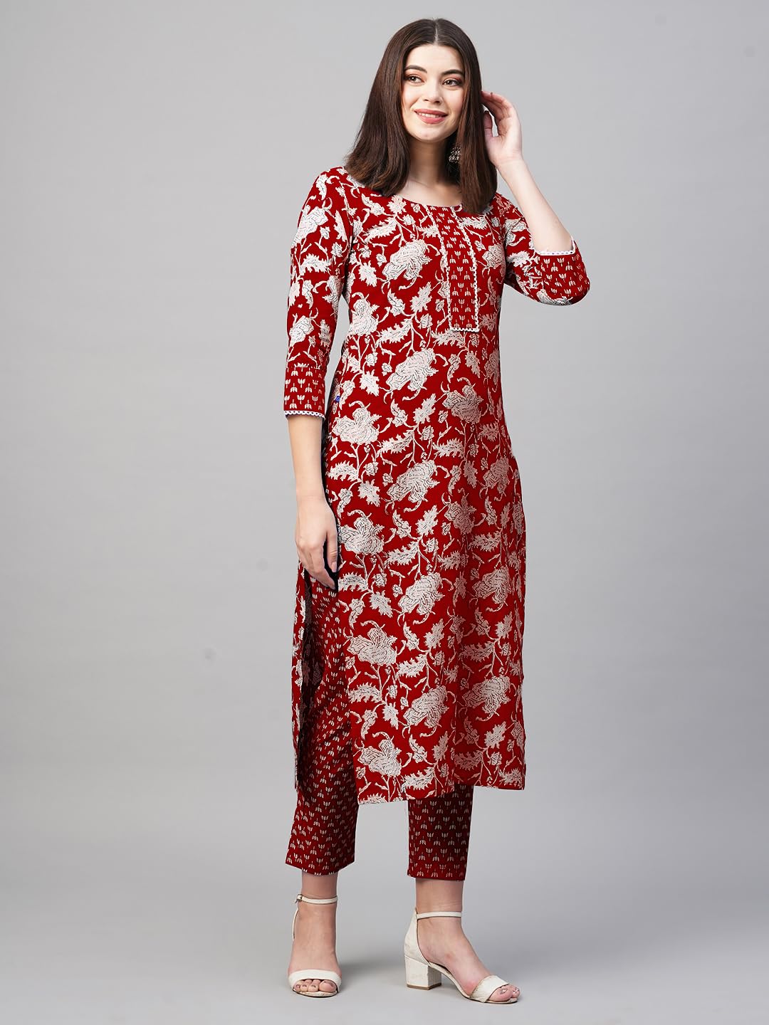 ANNI DESIGNER Women's Cotton Blend Kurta with Pant