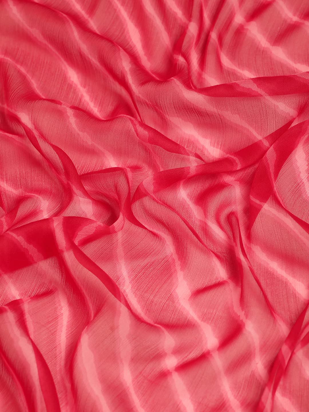 Women's Chiffon Lehriya Printed Saree Without Blouse