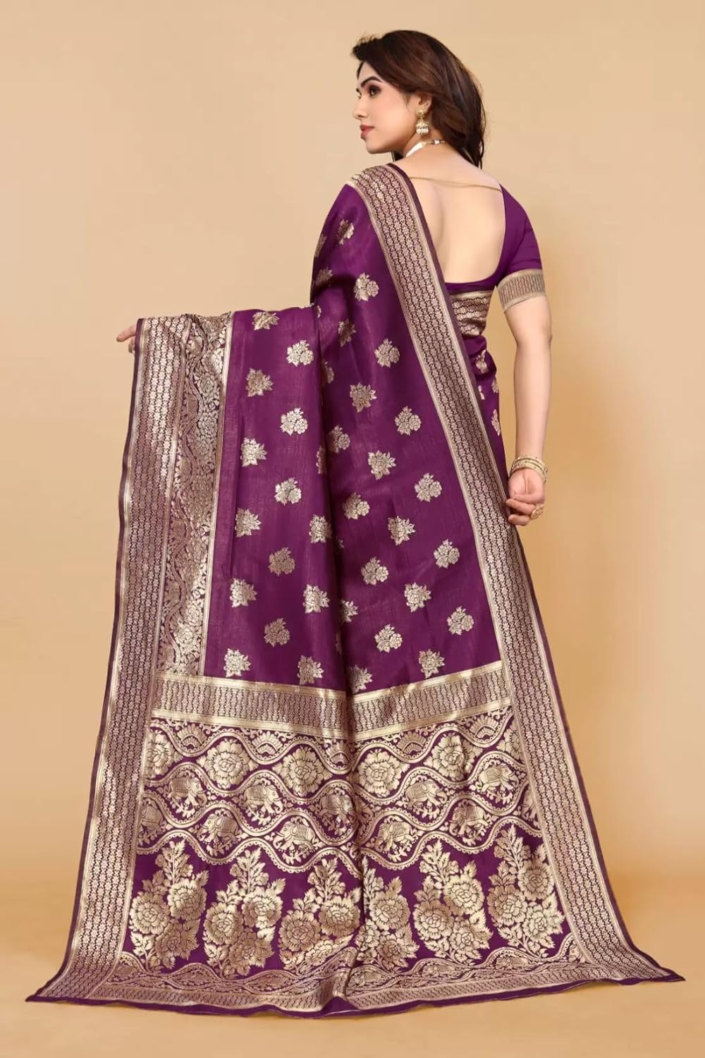 Women's Banarasi SareeSilk Saree With Blouse Piece