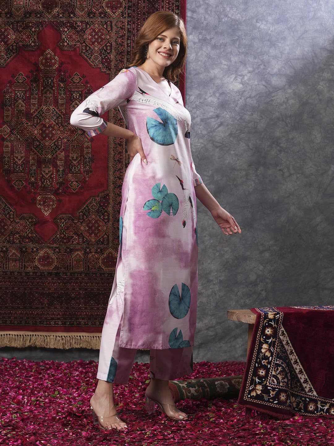 GoSriKi Women's Cotton Blend Kurta & Palazzo