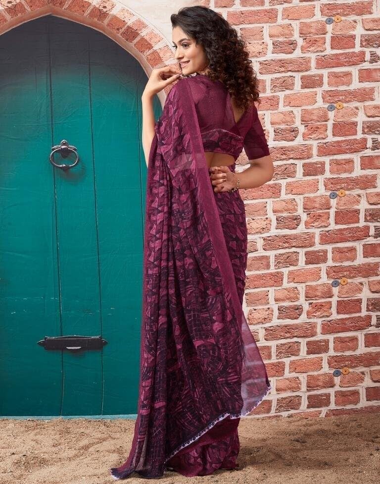 FASHION Women's Georgette Floral Printed Saree