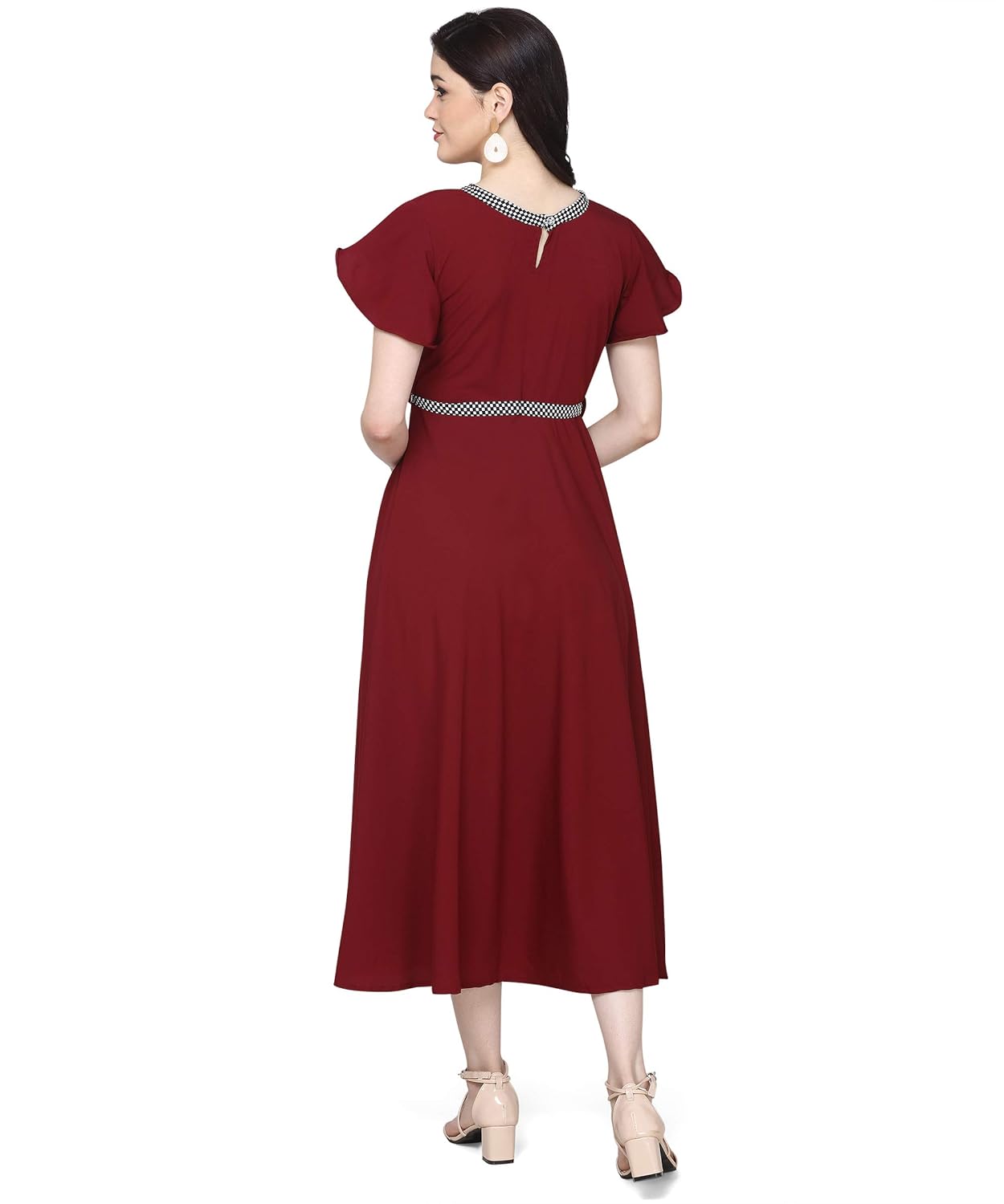 OOMPH! Women's Crepe A-Line Maxi Dress