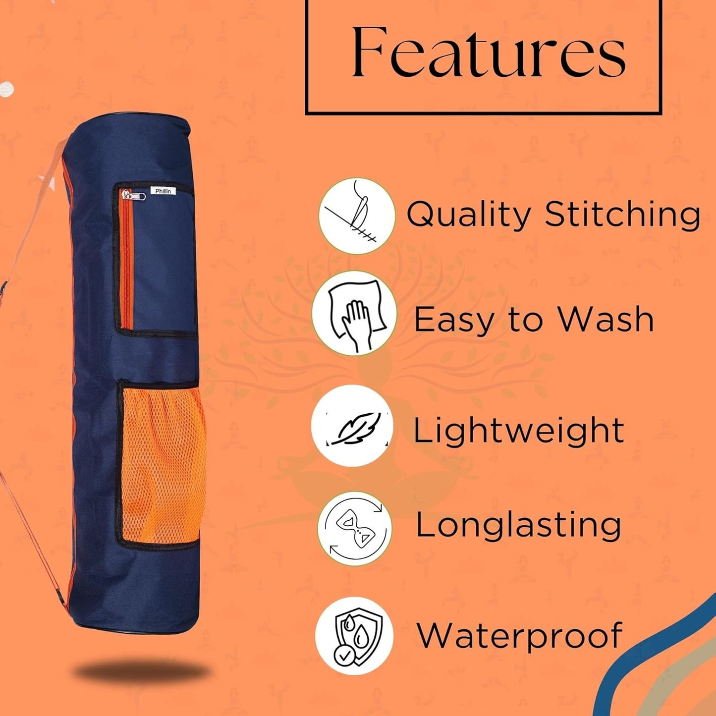 PHILLIN Yoga Mat Cover Bag with Adjustable Shoulder