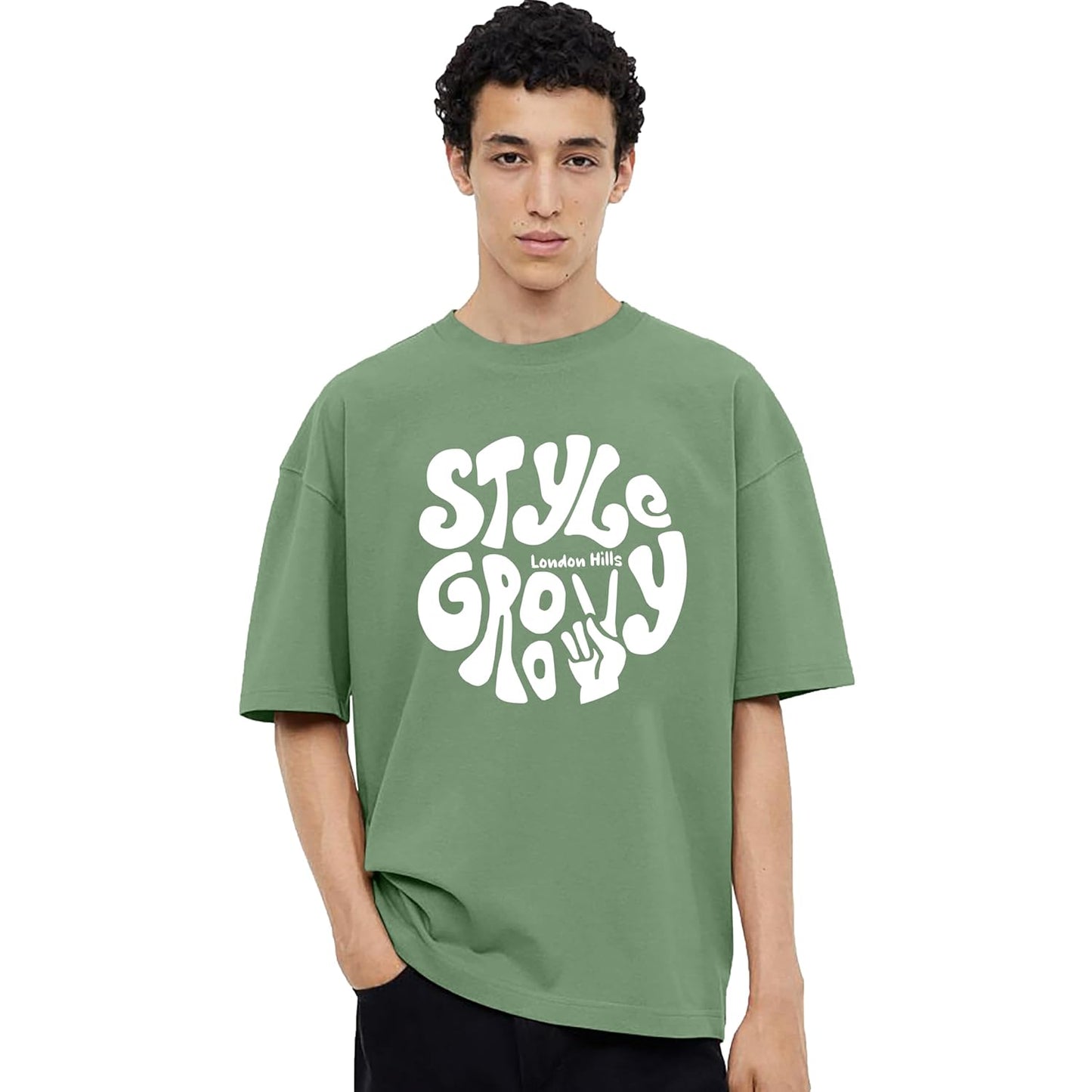 London Hills Men's Cotton Oversized Fit Casual Printed