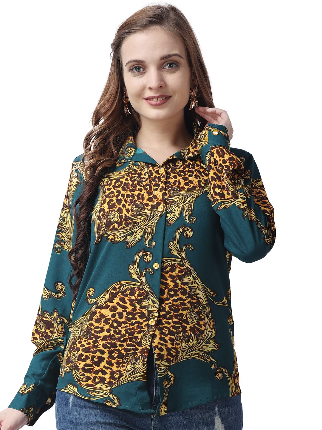POPWINGS Printed Full-Sleeves Regular-Fit Polyester