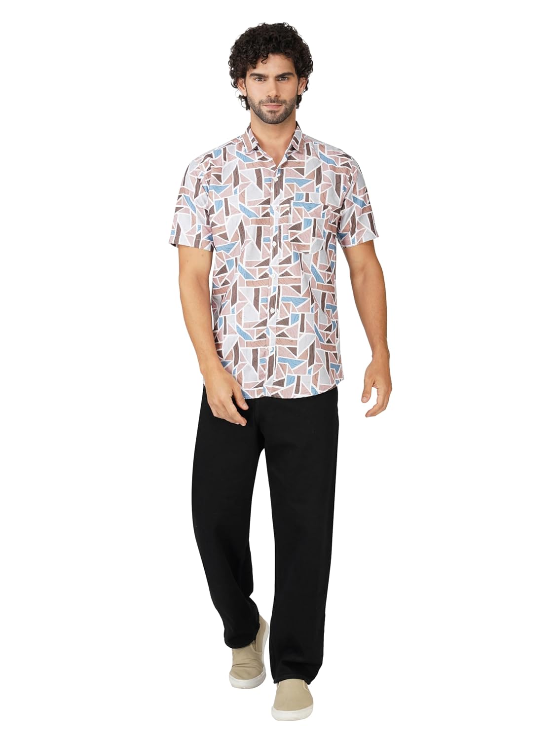 BASE 41 Men's Printed Half Sleeve Stylish Latest