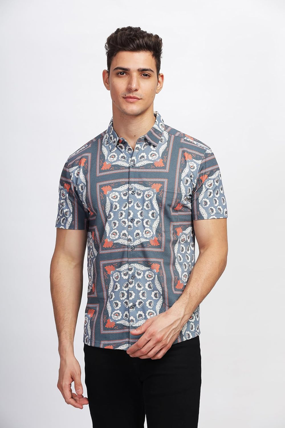 BULLMER Trendy Regular Fit Printed Causal Shirt for Men
