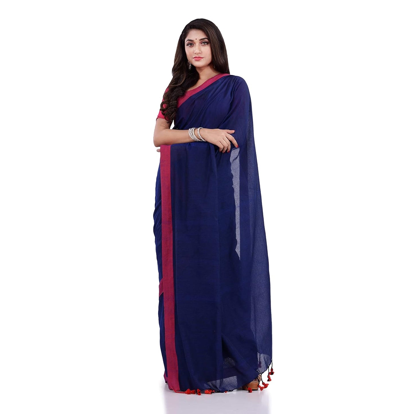Women`s Handloom Pure Cotton Saree Without blouse