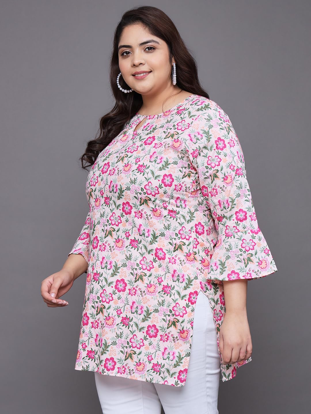 Tissu Women's Plus Size Floral Printed Pure Cotton