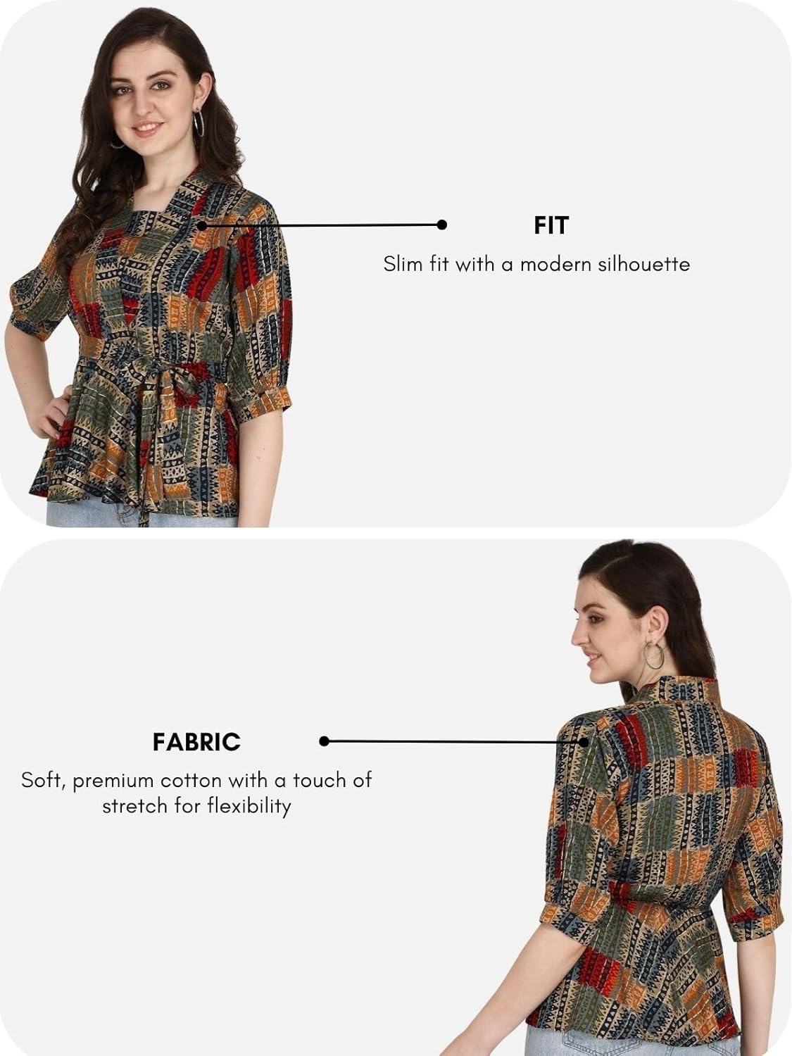 Leriya Fashion Women's Printed Regular Fit Top with Half Sleeves for Office Wear, Casual Wear, Under 399 Top for Women/Girls Top
