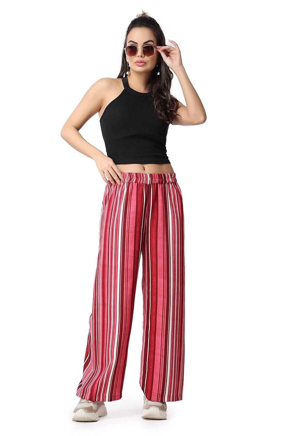POPWINGS Casual Floral Printed Loose Fit Trousers