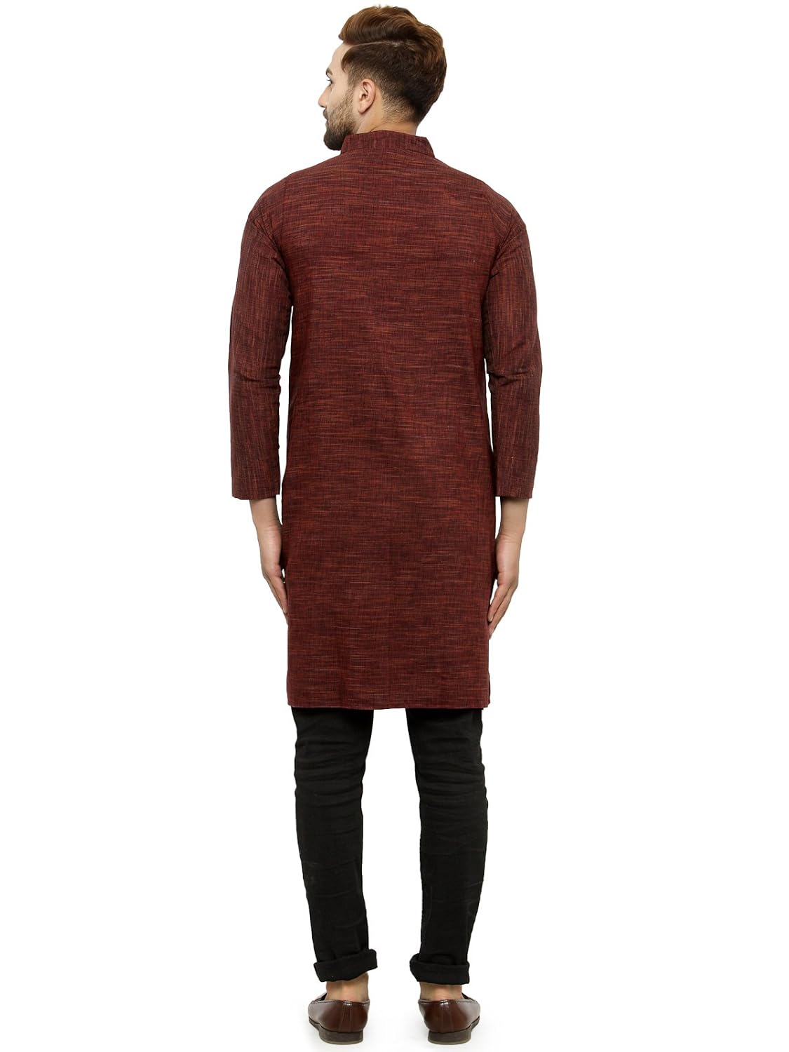 Enchanted Drapes Mens' Solid Cotton Long Kurta